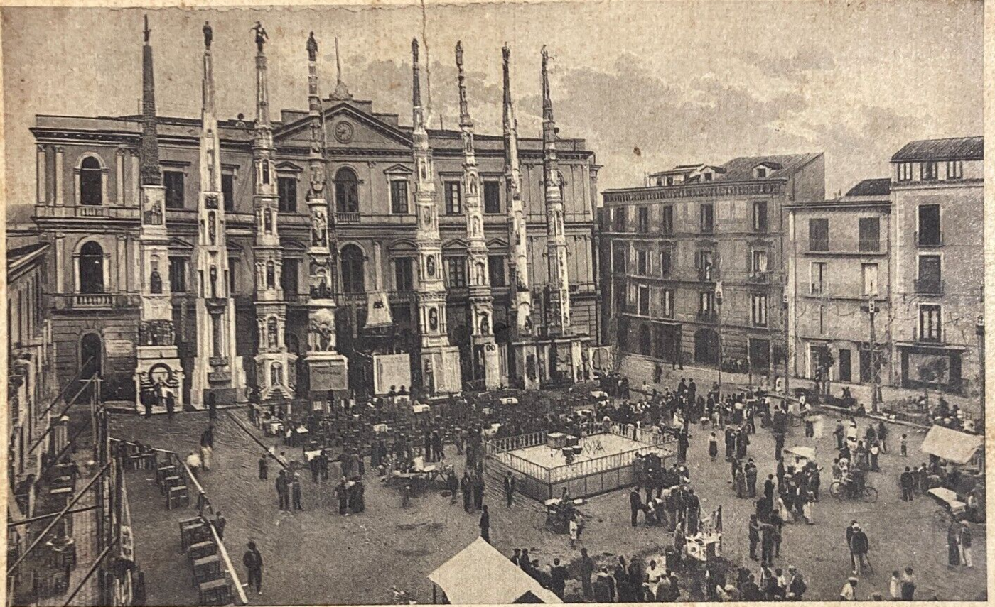 Campania, Nola: Folklore, Festa Dei Gigli. Antica Cartolina Illustrata, Rosa Lanza