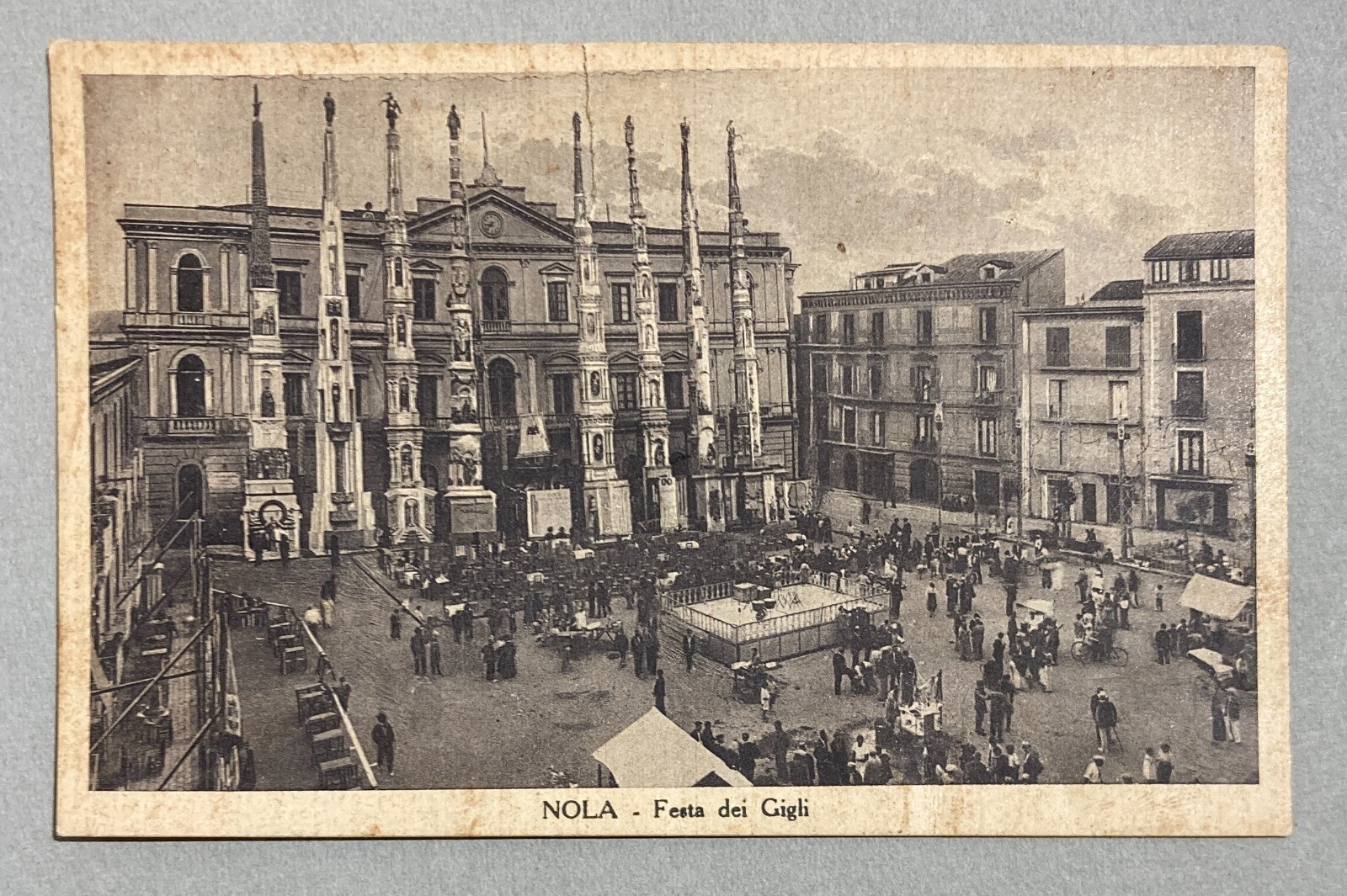 Campania, Nola: Folklore, Festa Dei Gigli. Antica Cartolina Illustrata, Rosa Lanza