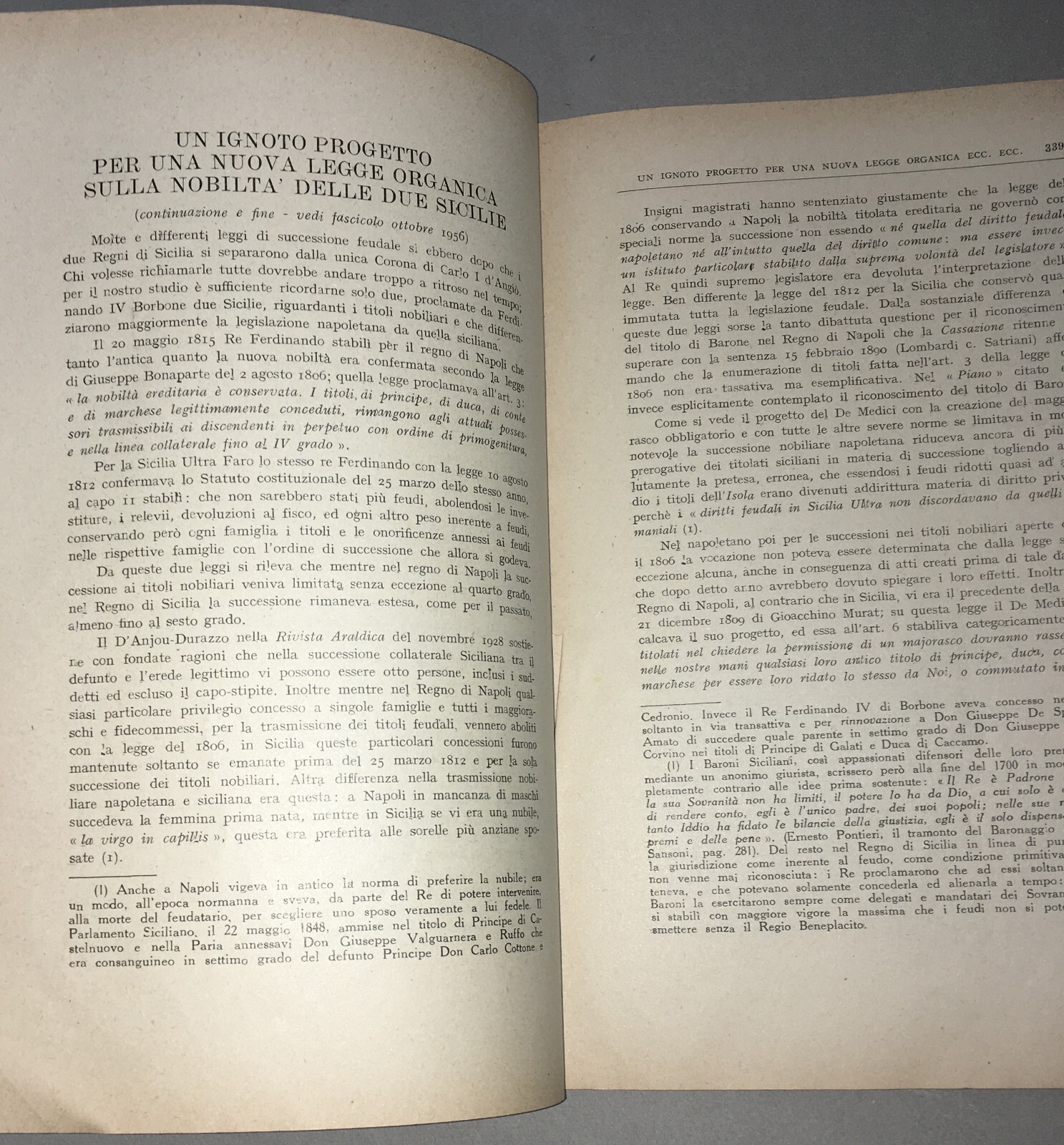 Rivista Araldica: Nobiltà Romana, Due Sicilie, Zara E Ordine Teutonico (1957)