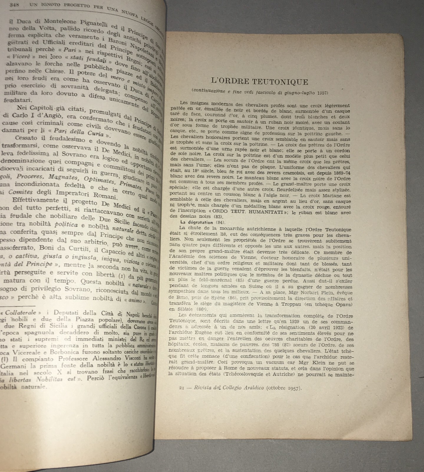 Rivista Araldica: Nobiltà Romana, Due Sicilie, Zara E Ordine Teutonico (1957)