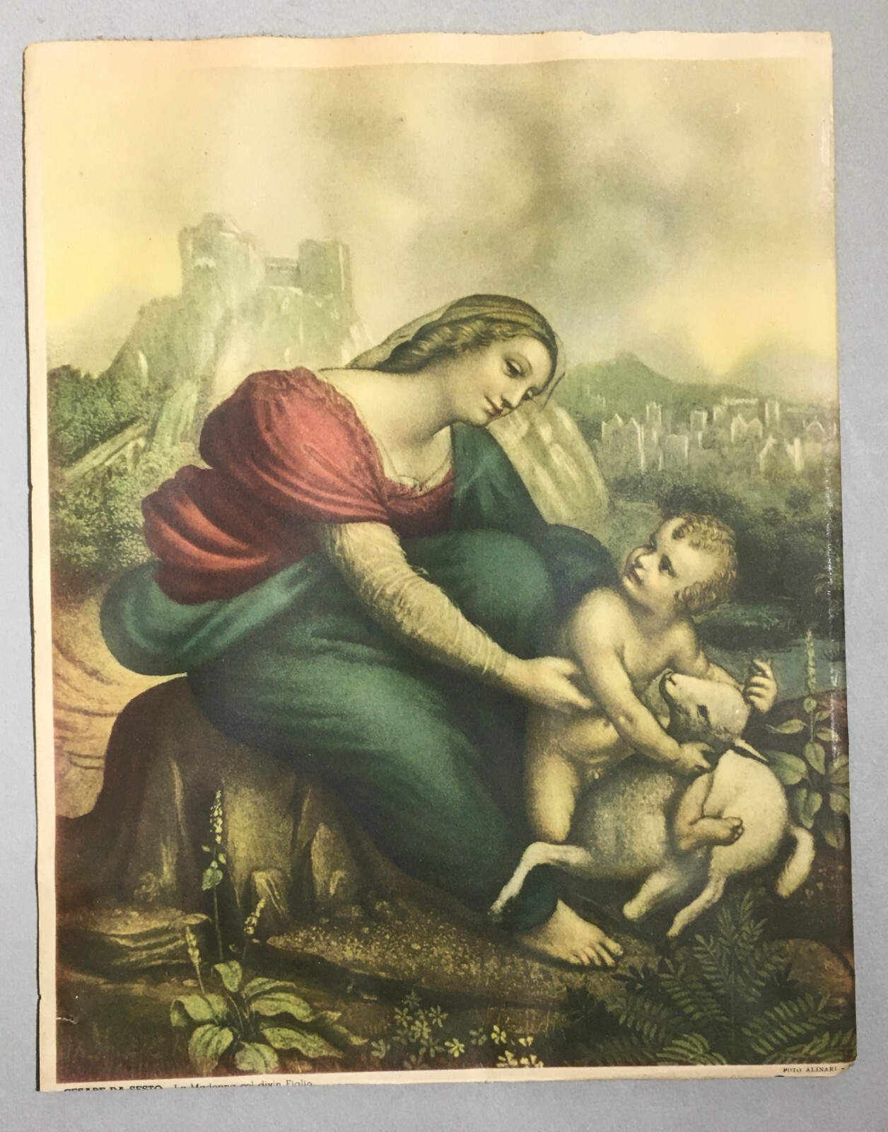 Cesare Da Sesto: La Madonna Col Divin Figlio   Stampa Pubblicitaria Maggioni 1942
