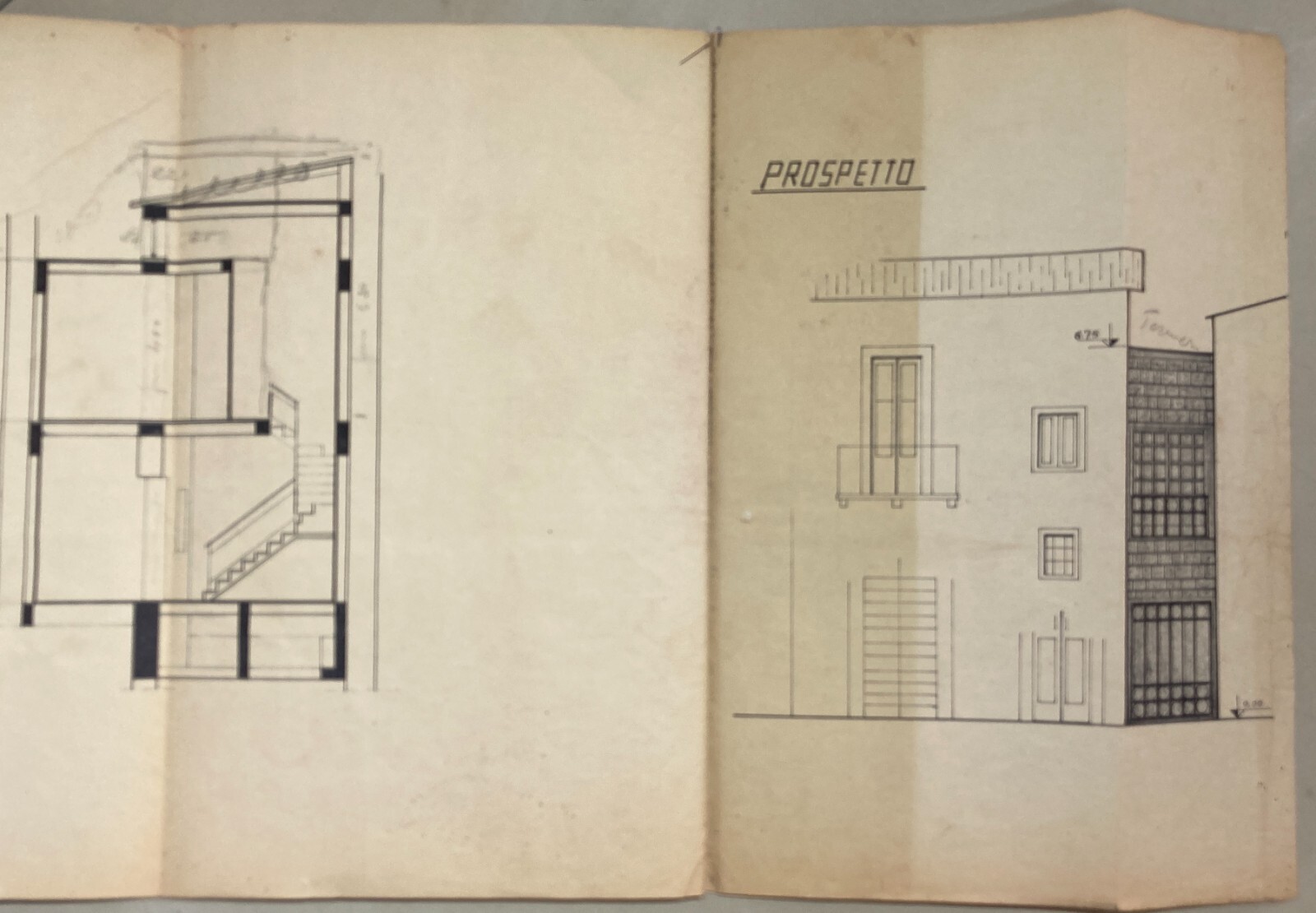 Abruzzo, Pratola Peligna. Progetto Di Ricostruzione Di Un Fabbricato In Piazza S. Pietro Dell'Ingegnere Giovanni Gullì