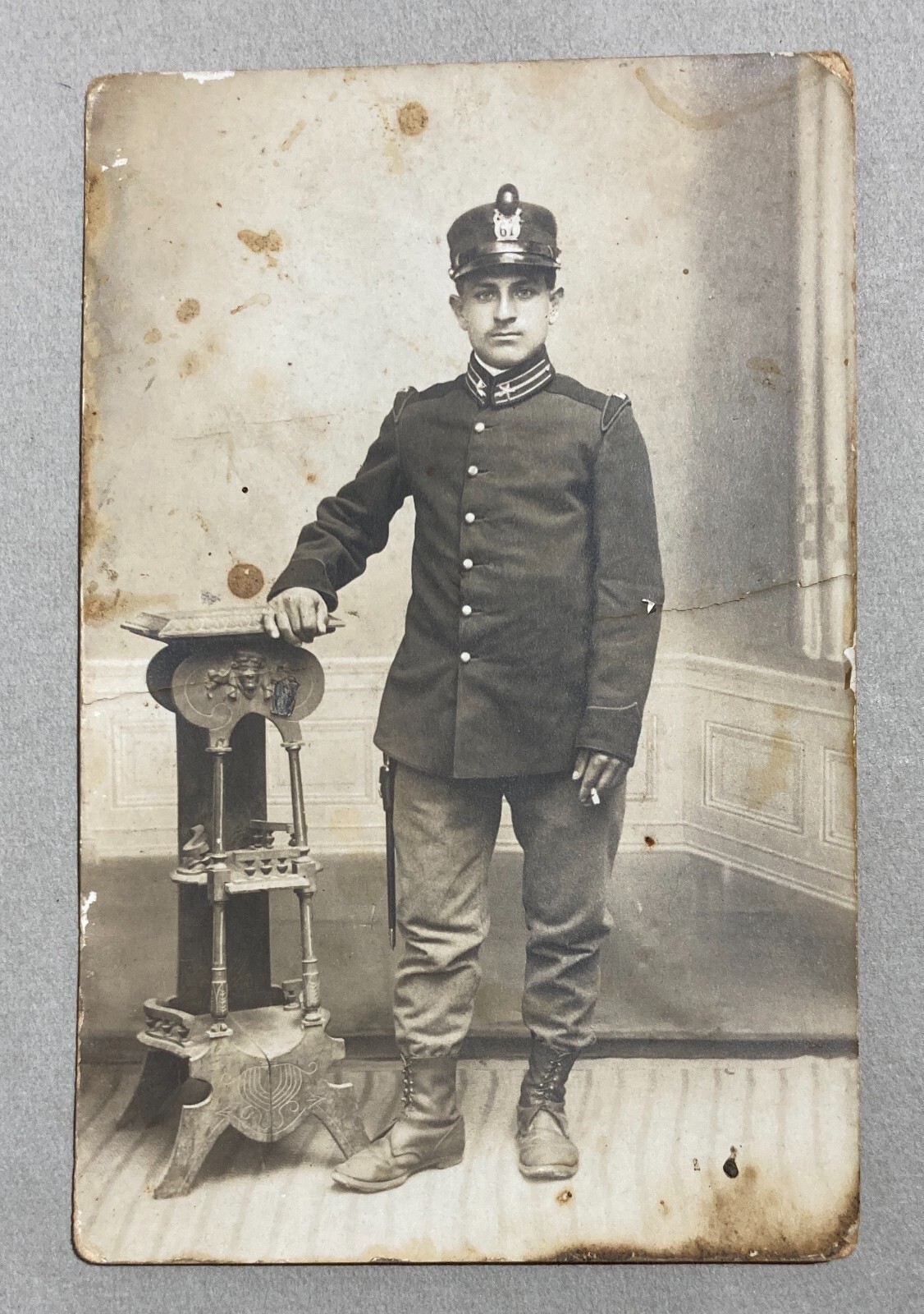 Militaria: Antica Fotografia Originale, Ritratto Di Soldato, Foto Bianchi, Como, Primo Novecento