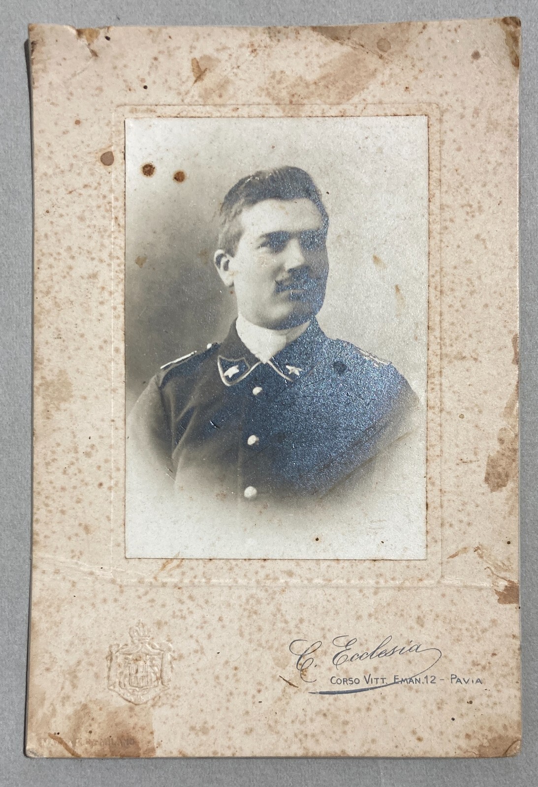 Pavia: Fotografia Antica, Studio Ecclesia. Ritratto Di Militare