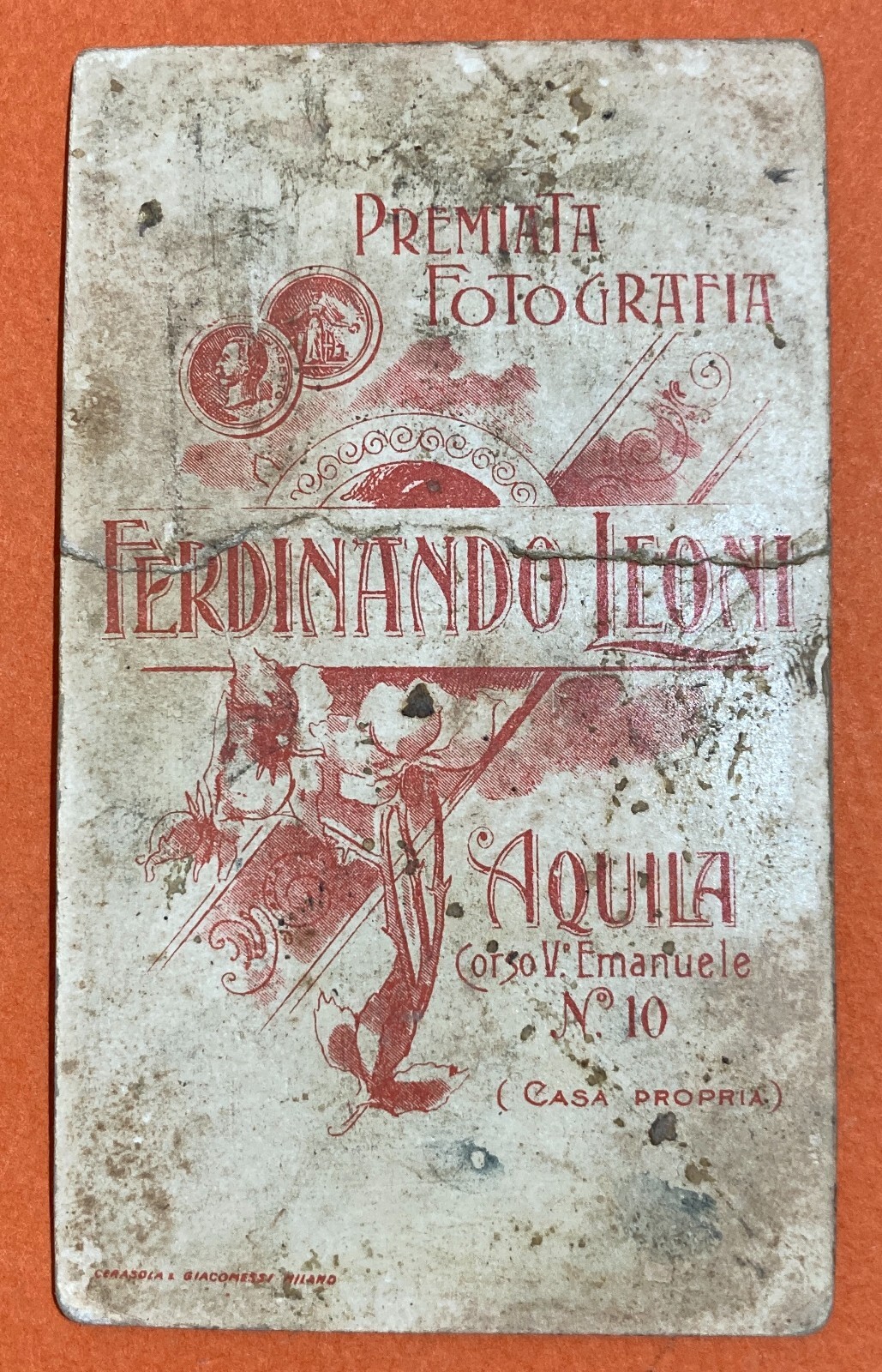 Abruzzo, L'Aquila, Militaria, Antica Fotografia Del Fotografo Ferdinando Leoni