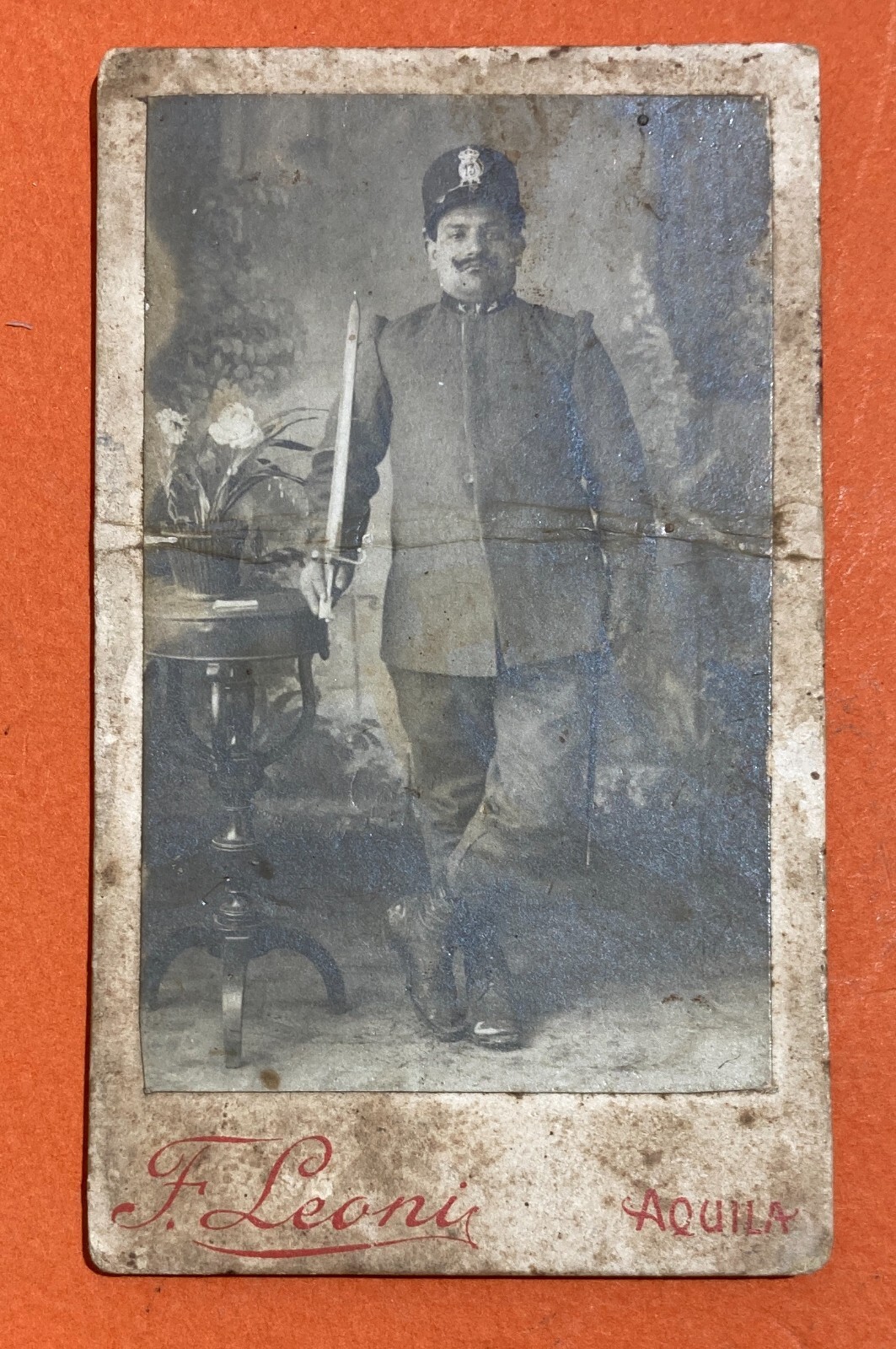 Abruzzo, L'Aquila, Militaria, Antica Fotografia Del Fotografo Ferdinando Leoni