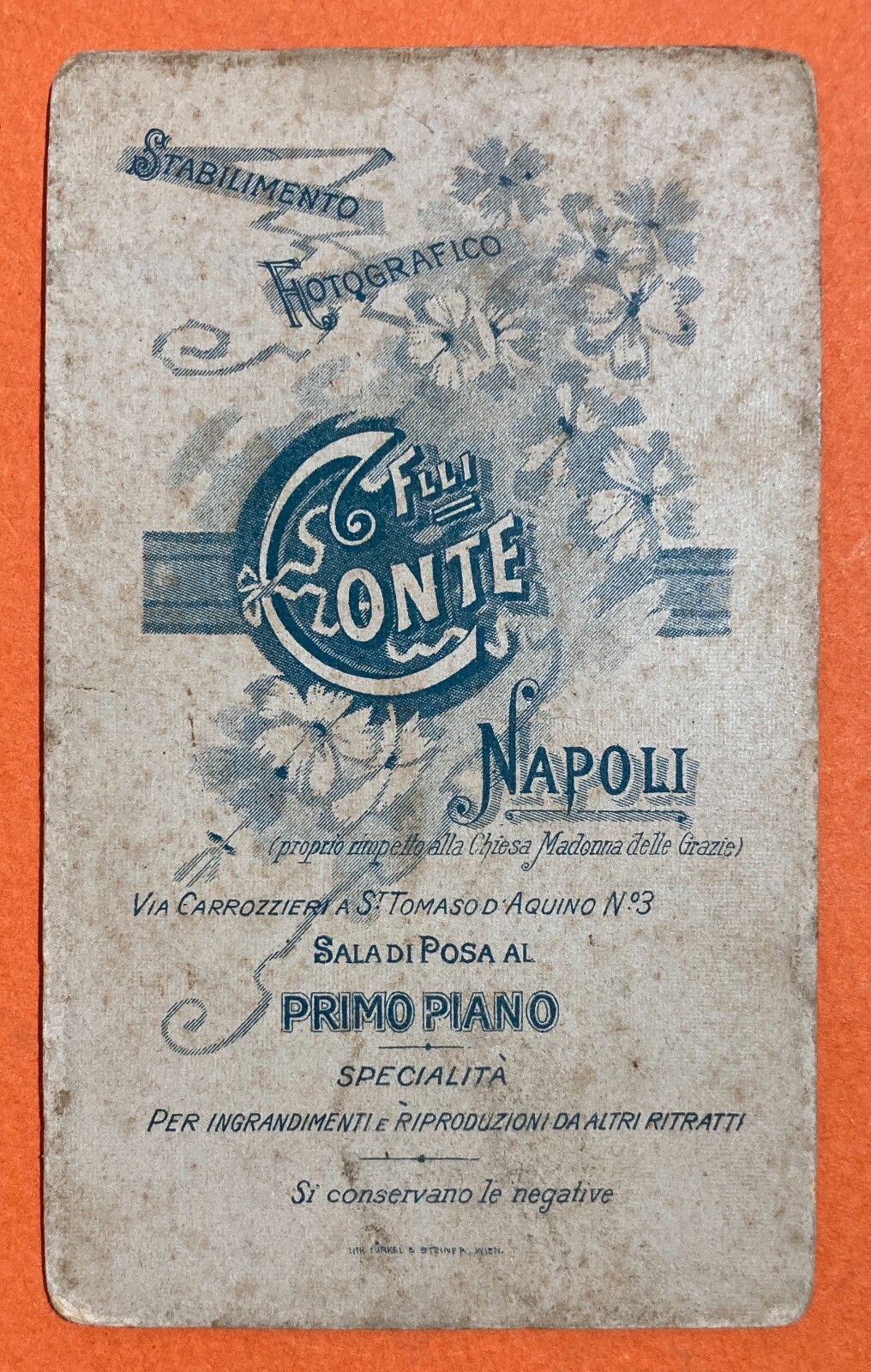 Fotografia Antica Da Collezione, Ritratto Di Donna, Foto Fratelli Conte, Napoli