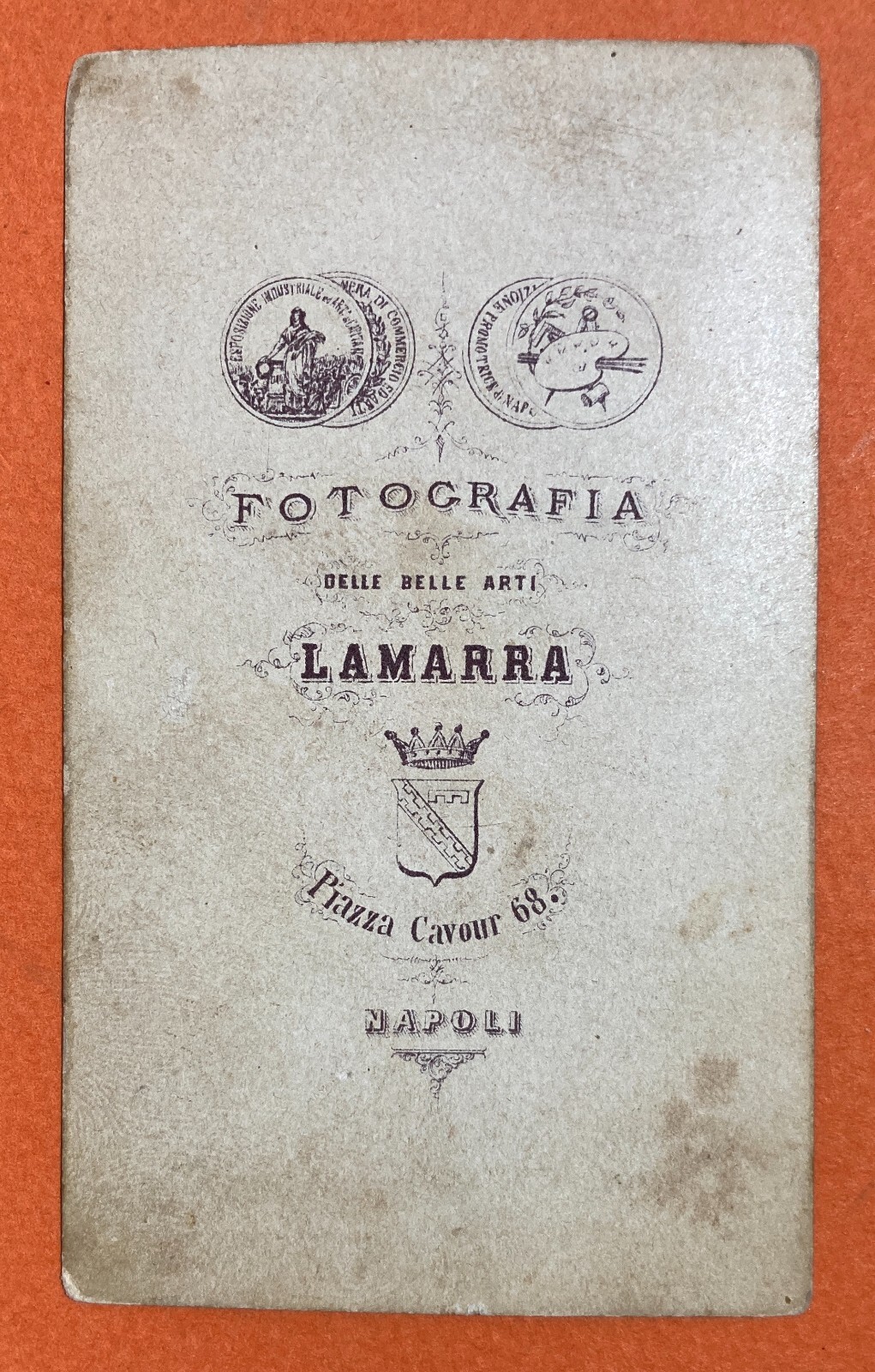 Fotografia Antica Da Collezione: Ritratto Maschile   Foto Lamarra, Napoli (araldica)