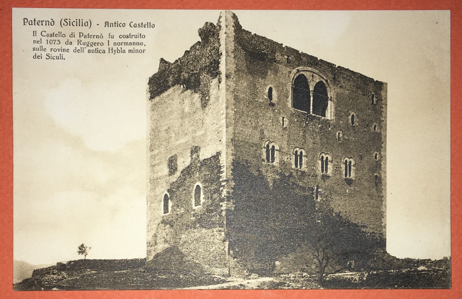 Sicilia, Paternò: L'Antico Castello Di Ruggero Il Normanno, Cartolina d'Epoca