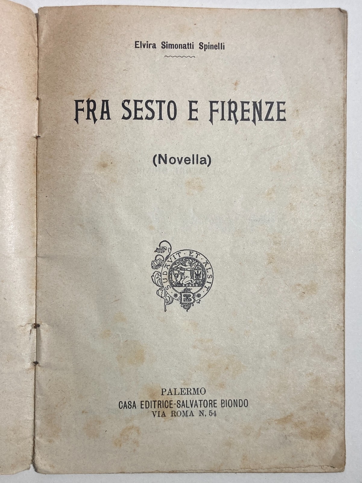 Elvira Simonatti Spinelli Fra Sesto E Firenze (Novella)