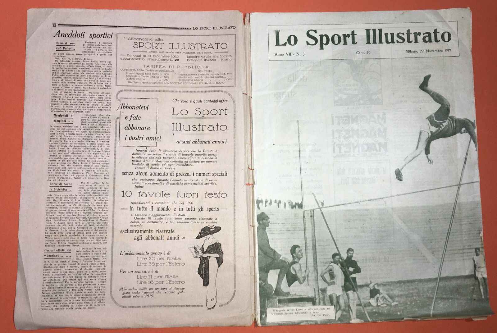 Lo Sport Illustrato: Calcio, Boxe, Atletica, Militaria. Gara Milano E Casale Alessandria, 1919