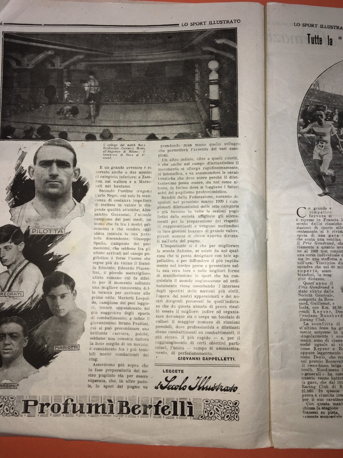 Lo Sport Illustrato: Calcio, Boxe, Atletica, Militaria. Gara Milano E Casale Alessandria, 1919