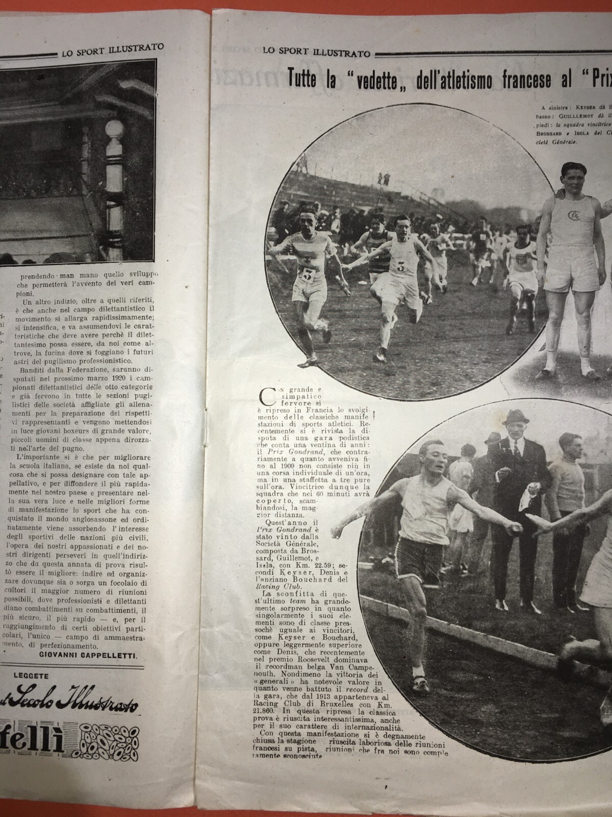 Lo Sport Illustrato: Calcio, Boxe, Atletica, Militaria. Gara Milano E Casale Alessandria, 1919