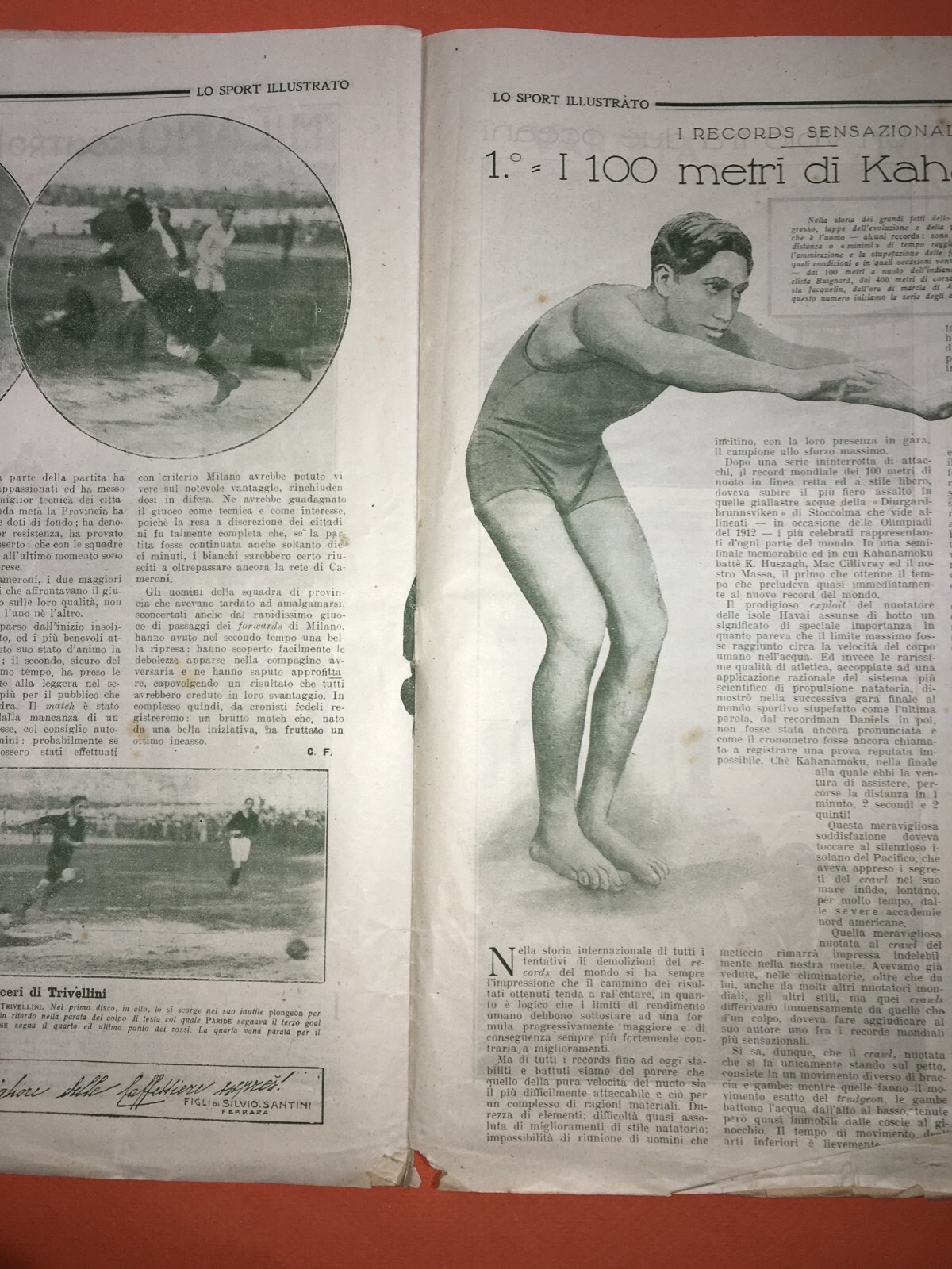 Lo Sport Illustrato: Calcio, Boxe, Atletica, Militaria. Gara Milano E Casale Alessandria, 1919