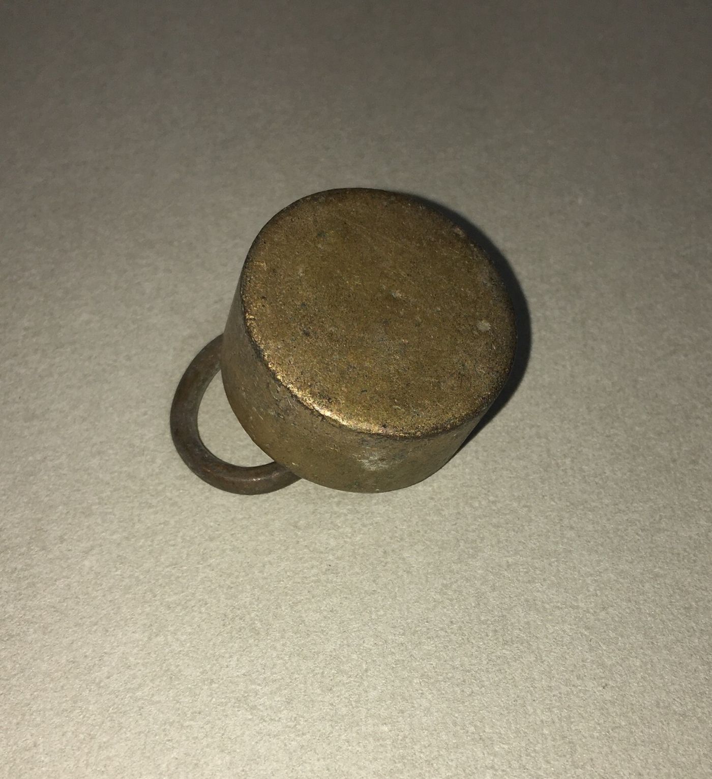 Peso In Ottone Primo '900, Probabile Filo A Piombo O Per Bilancia