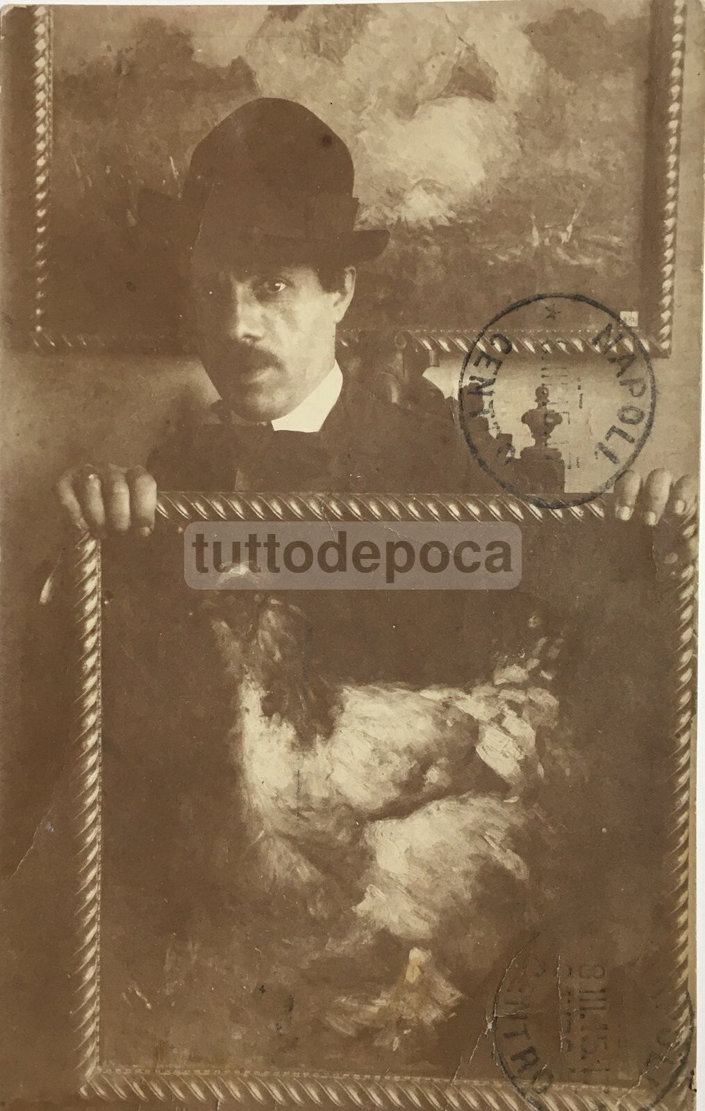 Arte: Artisti Napoletani Dell'800. Pittore Busiello: Foto Originale Con Autografo