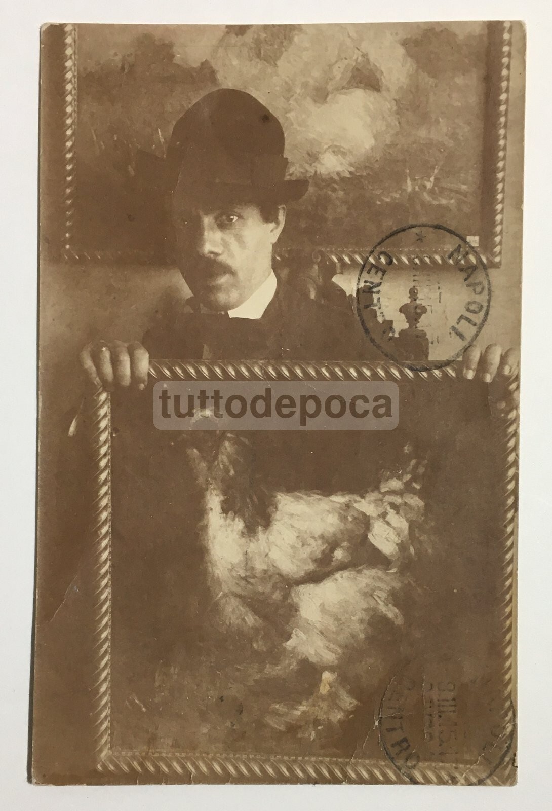 Arte: Artisti Napoletani Dell'800. Pittore Busiello: Foto Originale Con Autografo