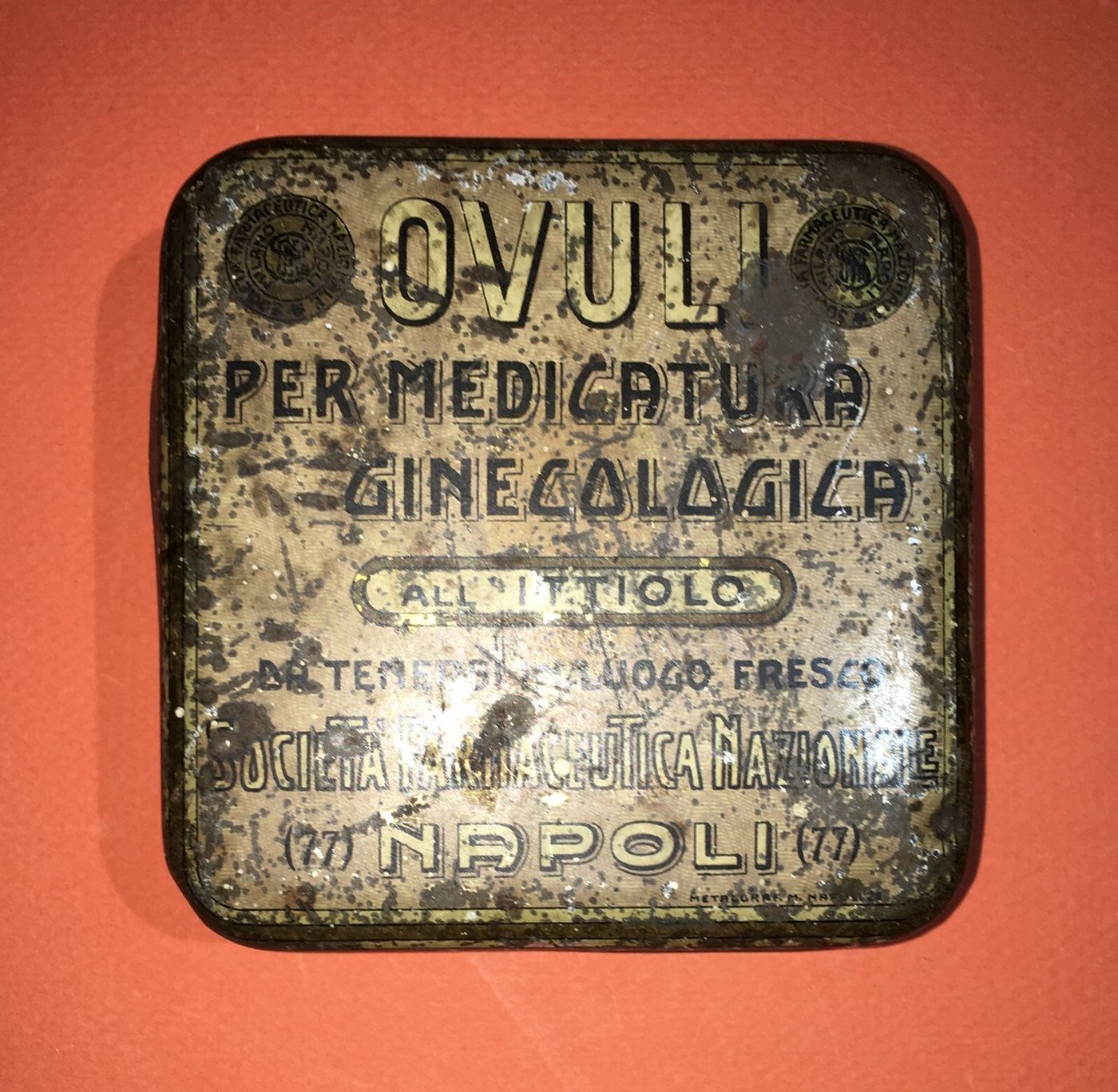 Napoli: Medicina, Farmacia, Ginecologia. Astuccio Antico Per Ovuli Vaginali All'Ittiolo
