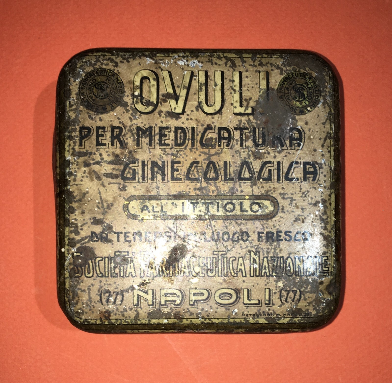 Napoli: Medicina, Farmacia, Ginecologia. Astuccio Antico Per Ovuli Vaginali All'Ittiolo