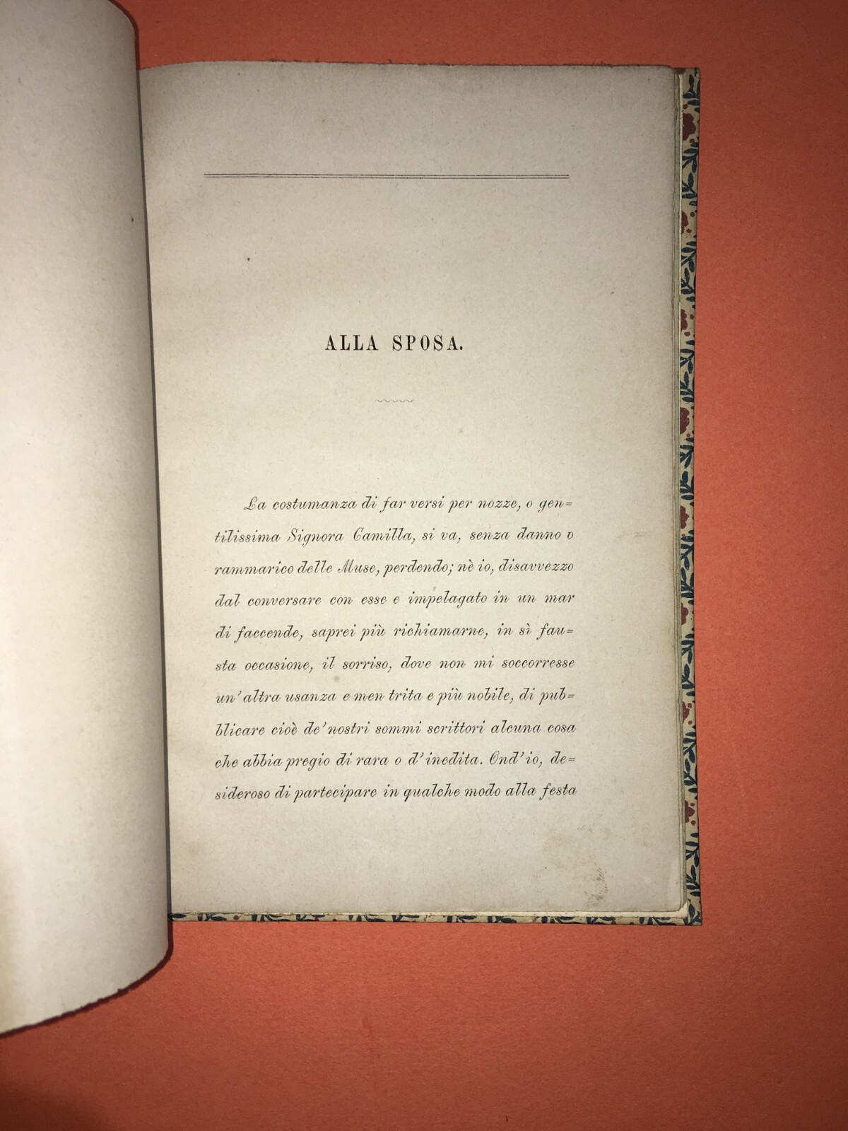 Antica Edizione Per Nozze Garneri Bertoldi, A Cura Di Domenico Carbone, 1872