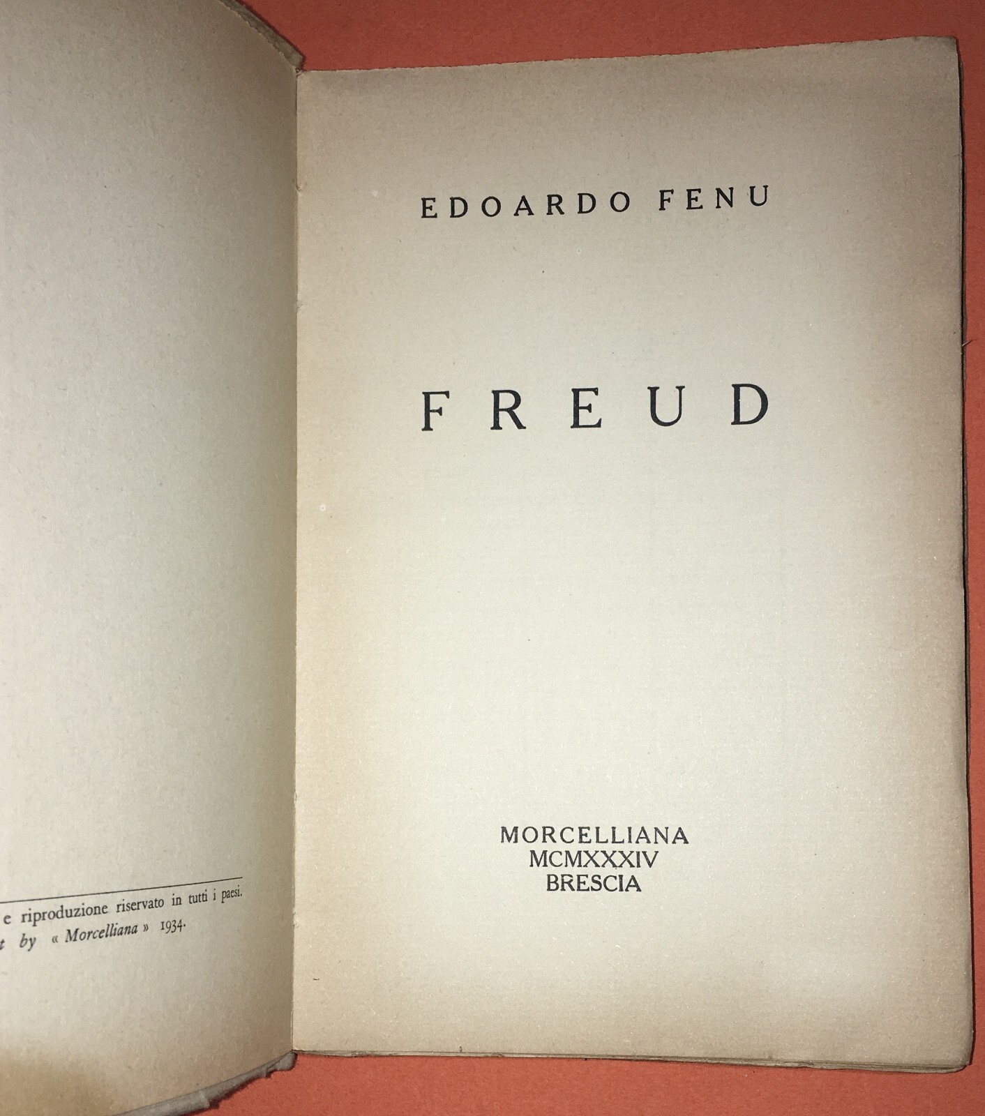 Medicina, Psichiatria, Psicanalisi: Freud. Edoardo Fenu, 1934