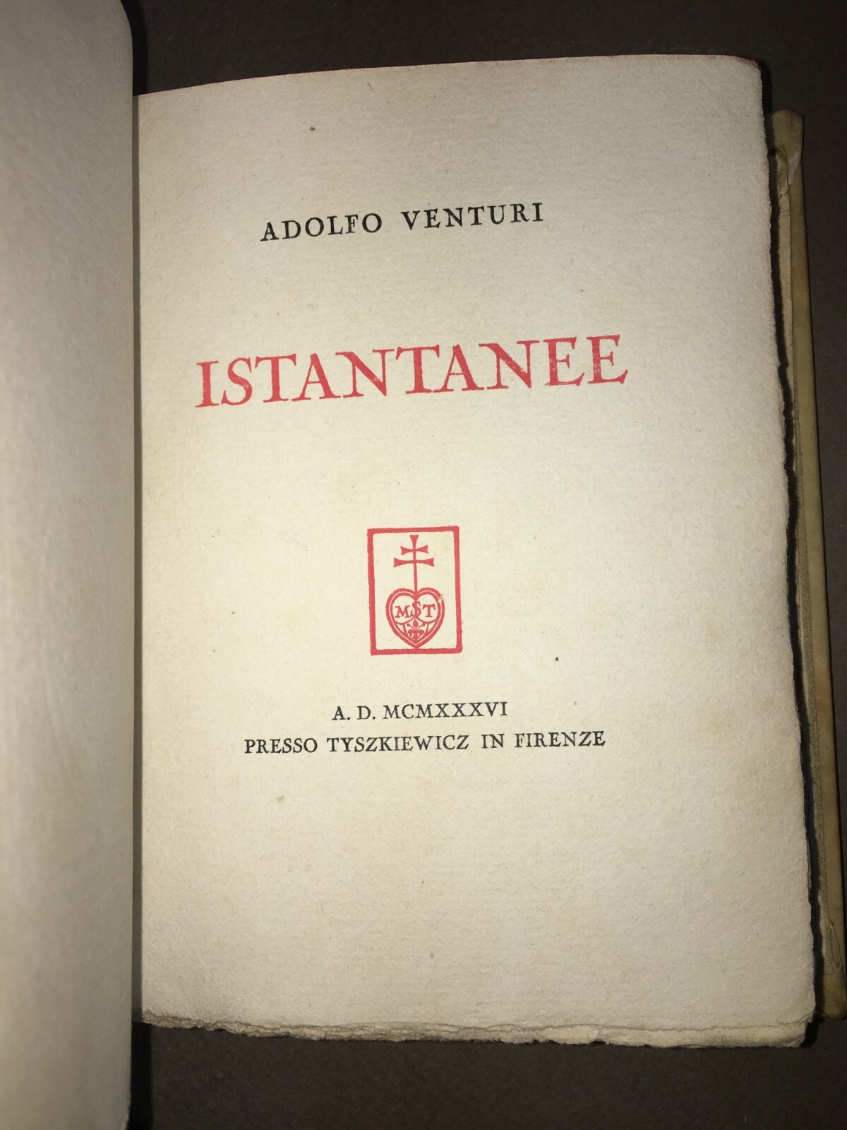 Arte Tipografica, Letteratura: Rara Edizione Originale Di Adolfo Venturi, Editore Tyszkiewicz