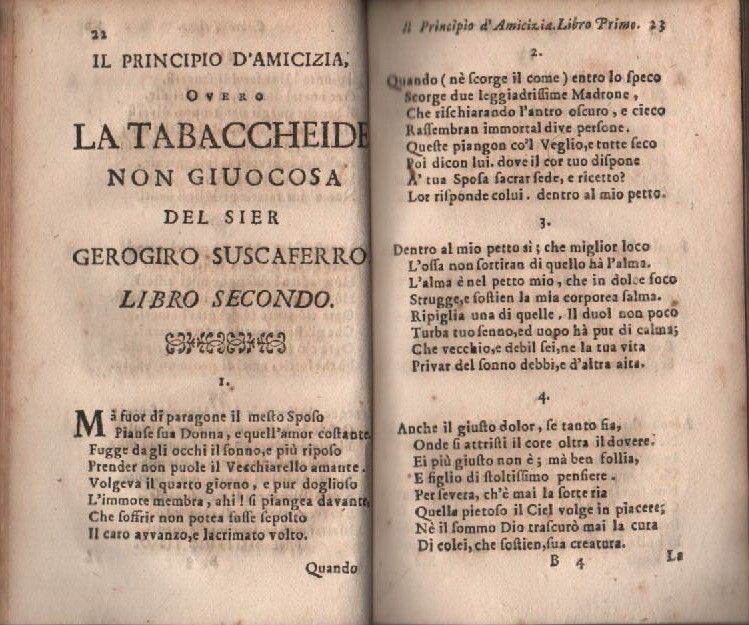 Tabacco: Rara Opera Satirica Di Gerogiro Suscaferro. Caracciolo Principe Di Torella, Spagna, 1694.