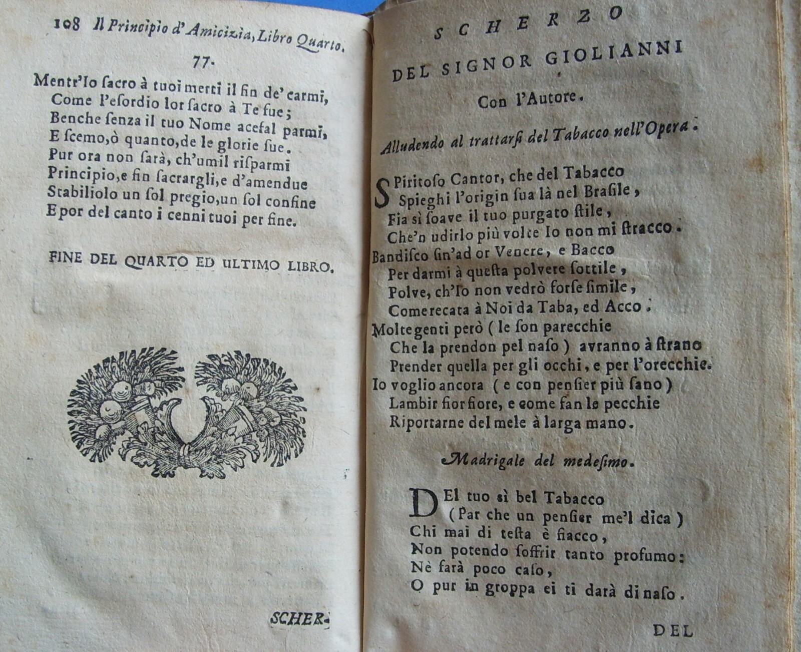 Tabacco: Rara Opera Satirica Di Gerogiro Suscaferro. Caracciolo Principe Di Torella, Spagna, 1694.