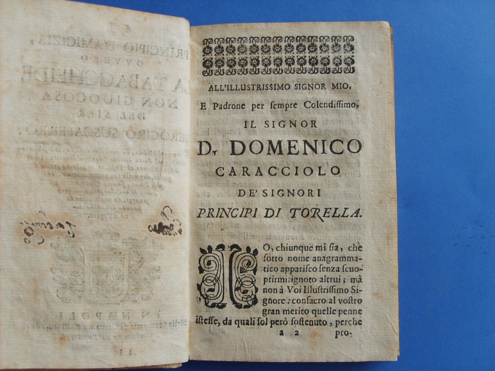 Tabacco: Rara Opera Satirica Di Gerogiro Suscaferro. Caracciolo Principe Di Torella, Spagna, 1694.