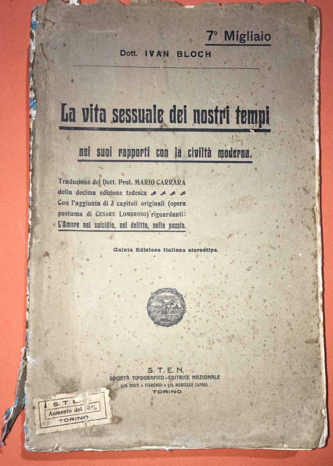 Sessualità, Psicopatologie Sessuali E Medicina Legale (Bloch   Lombroso)