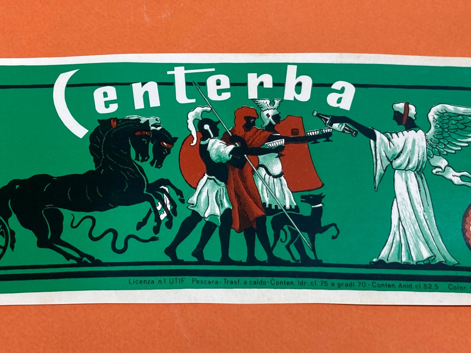 Abruzzo, Chieti: Distilleria Barattucci, Etichetta Originale Amaro Centerba