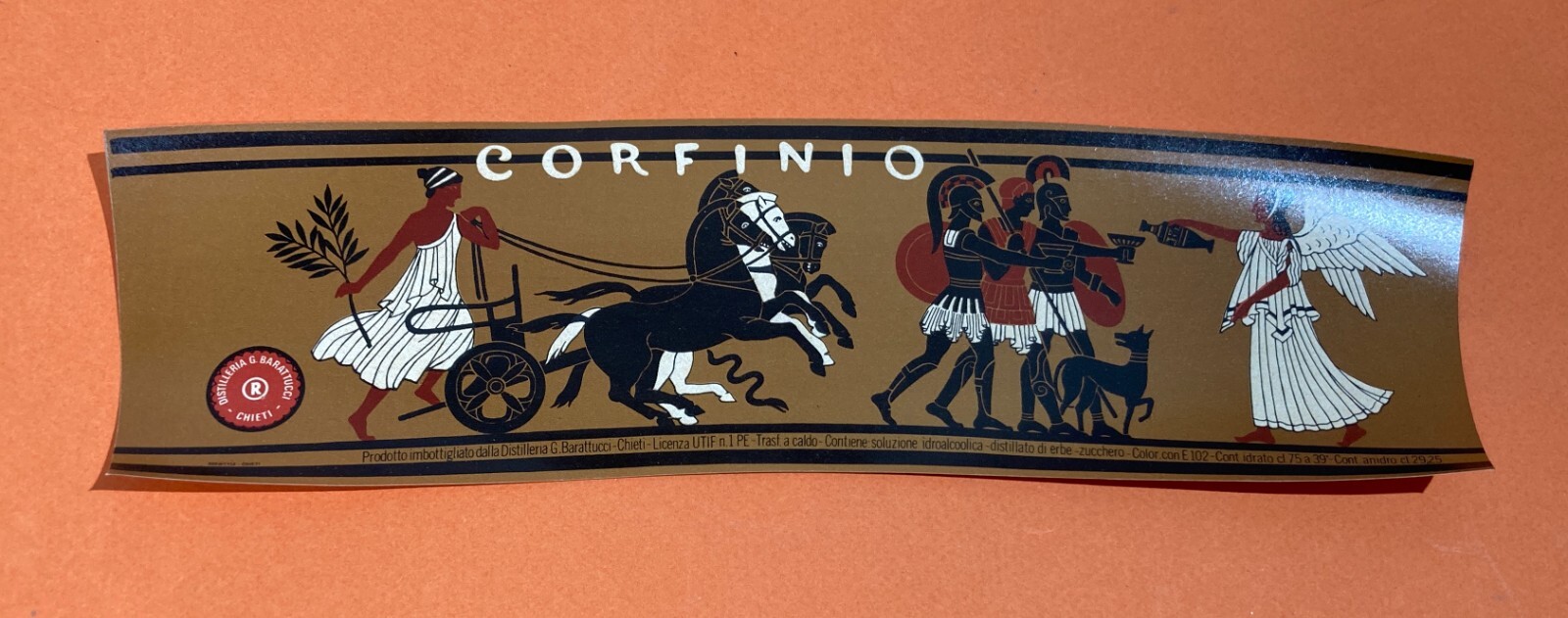 Abruzzo, Chieti, Liquori, Distilleria Barattucci: Etichetta Originale Corfinio