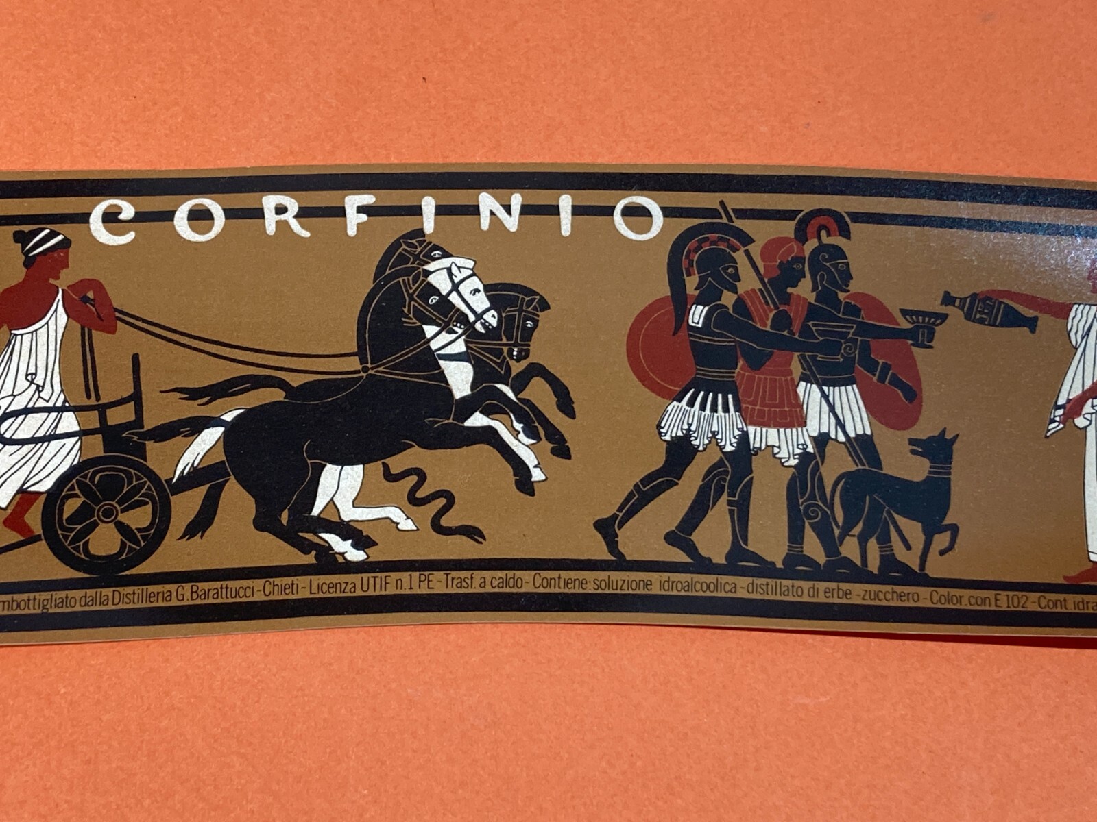 Abruzzo, Chieti, Liquori, Distilleria Barattucci: Etichetta Originale Corfinio