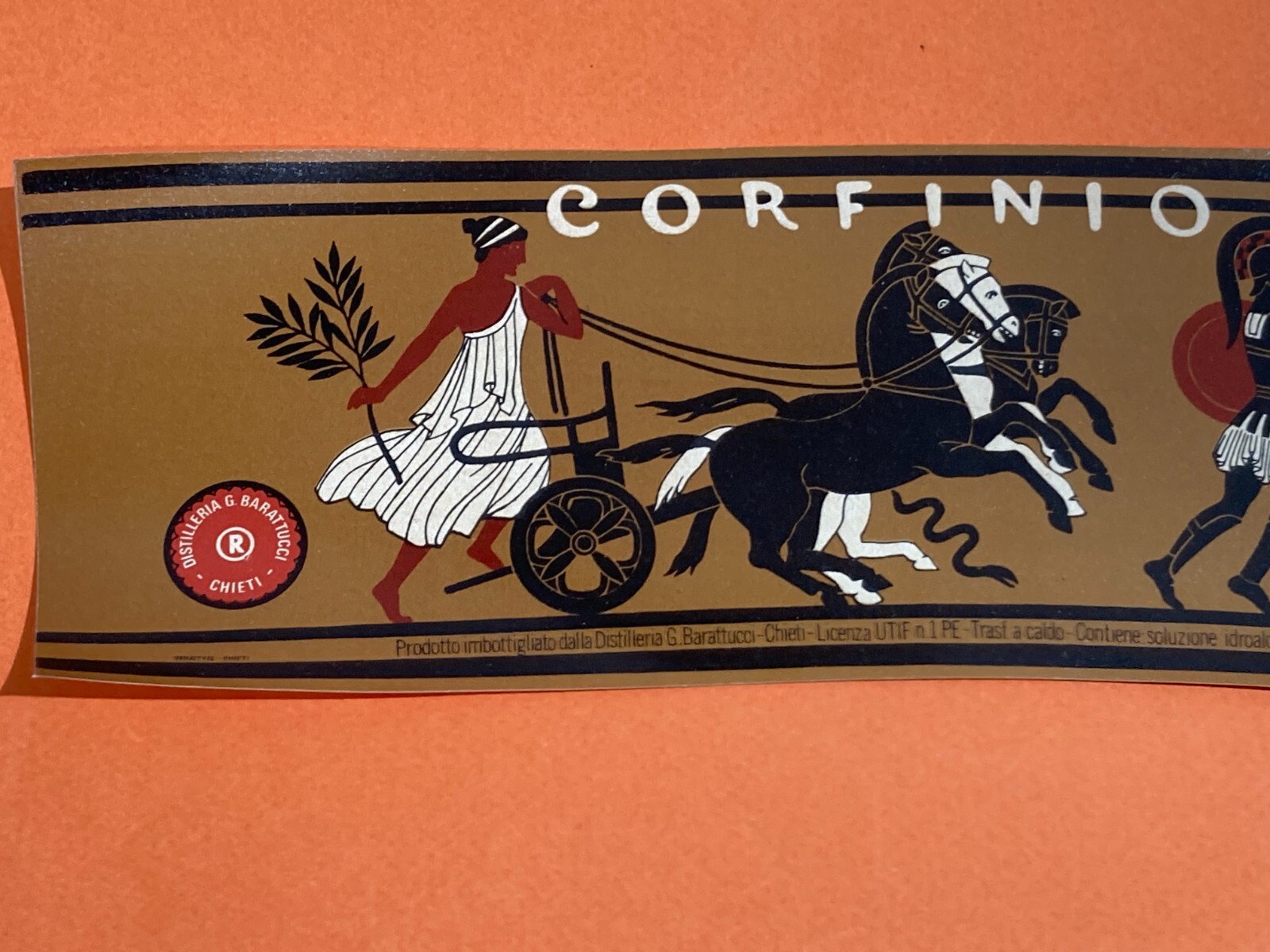 Abruzzo, Chieti, Liquori, Distilleria Barattucci: Etichetta Originale Corfinio