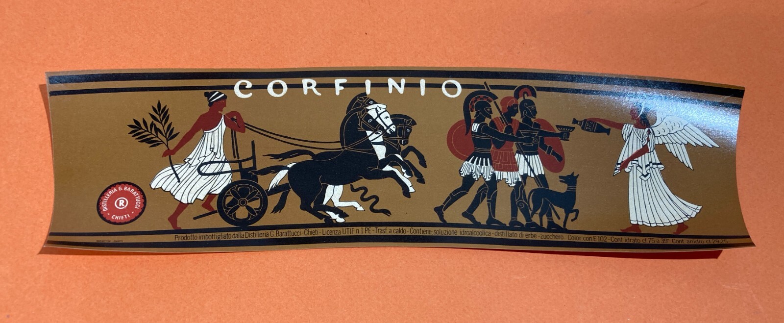 Abruzzo, Chieti, Liquori, Distilleria Barattucci: Etichetta Originale Corfinio