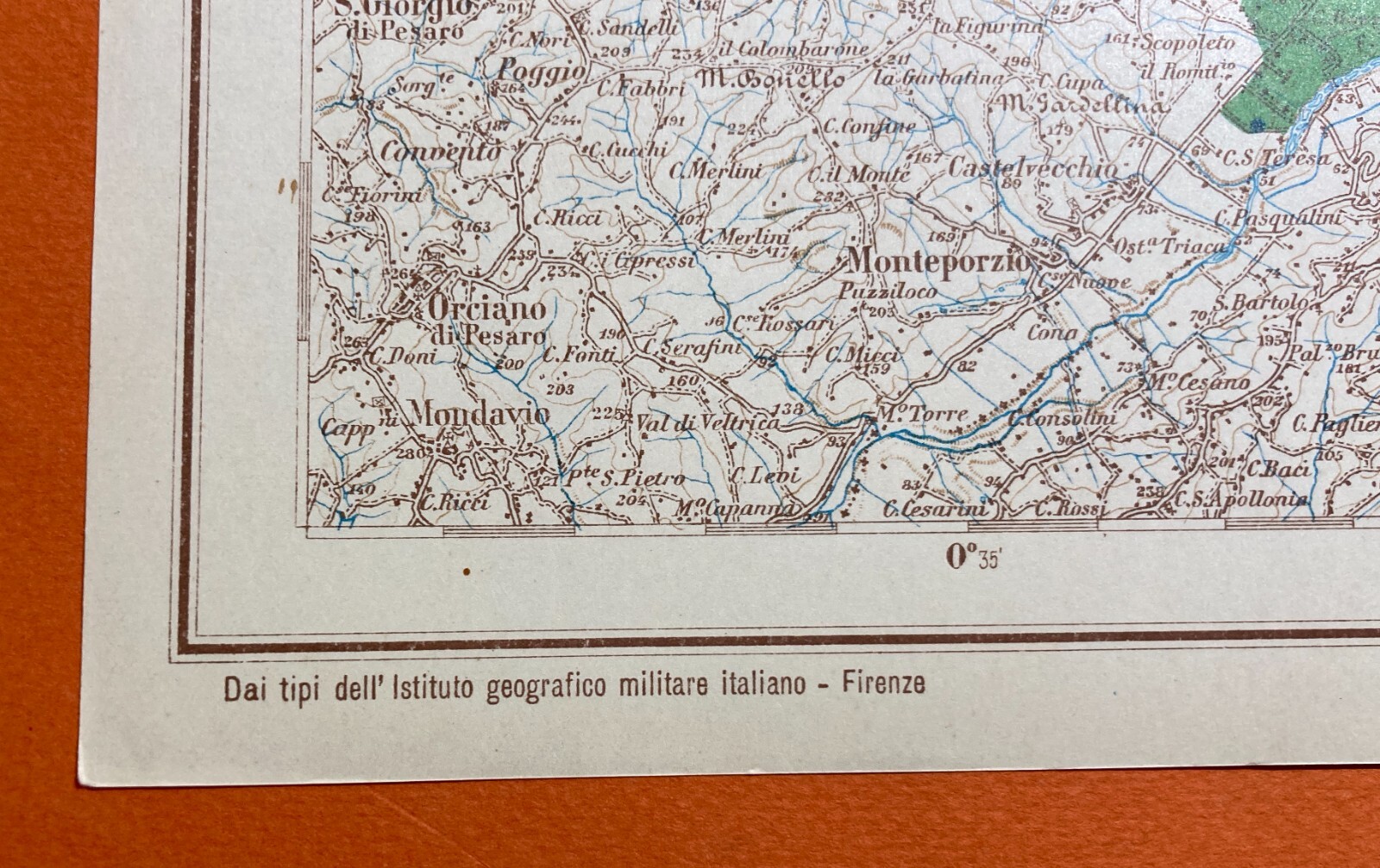 Idraulica, Irrigazioni, Pozzi: Marche, Senigallia, Metauro, Cesano. Cartografia d'Epoca