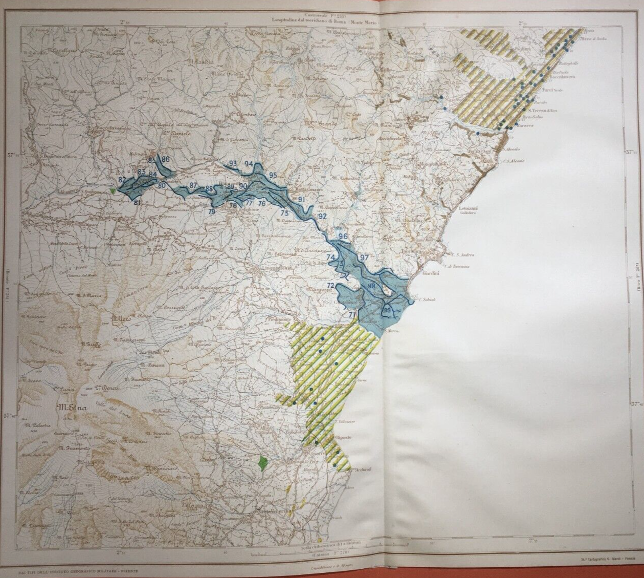 Idraulica, Irrigazioni, Servizio Idrografico: Monte Etna, Alcantara E Taormina. Mappa