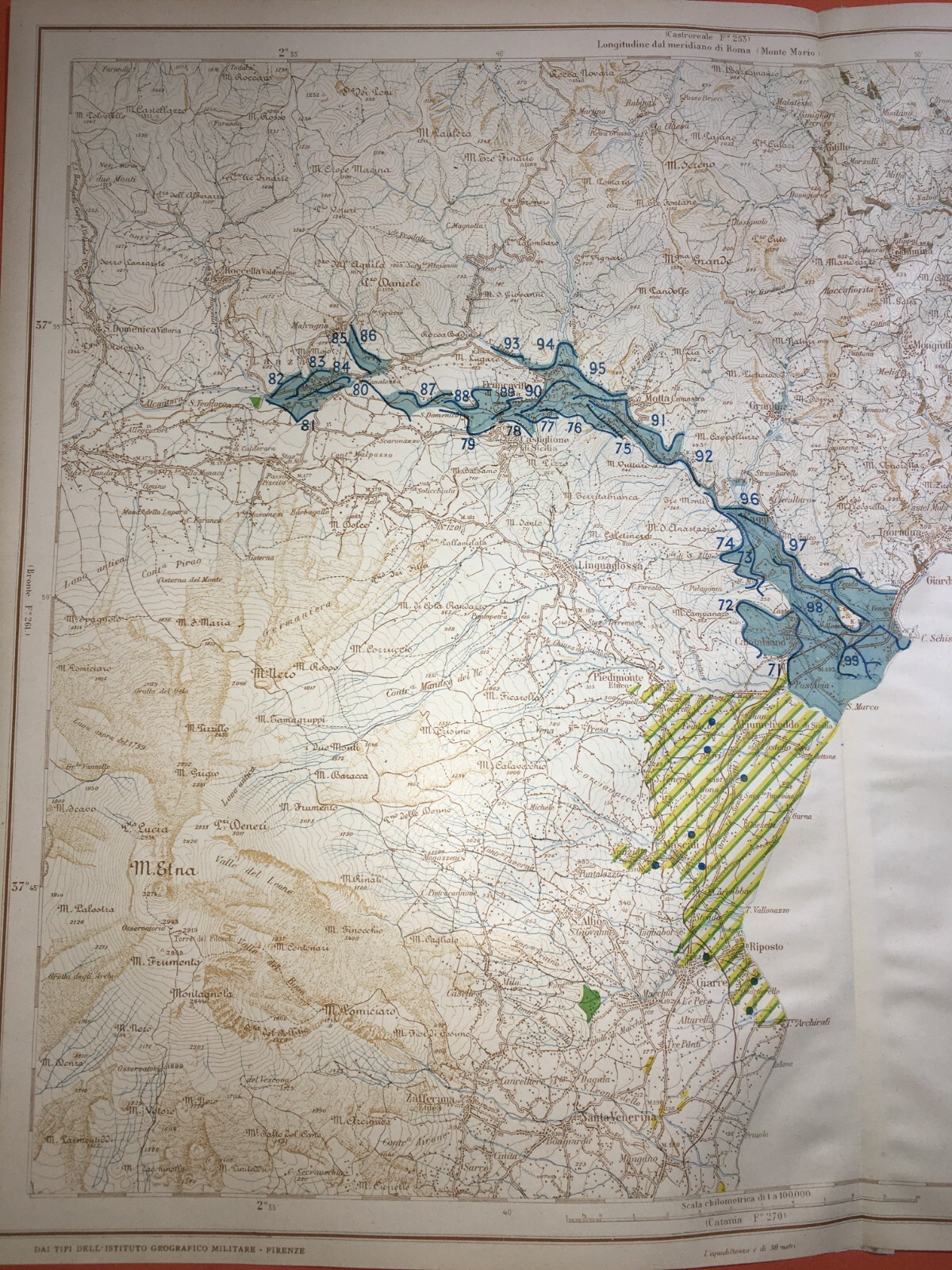 Idraulica, Irrigazioni, Servizio Idrografico: Monte Etna, Alcantara E Taormina. Mappa