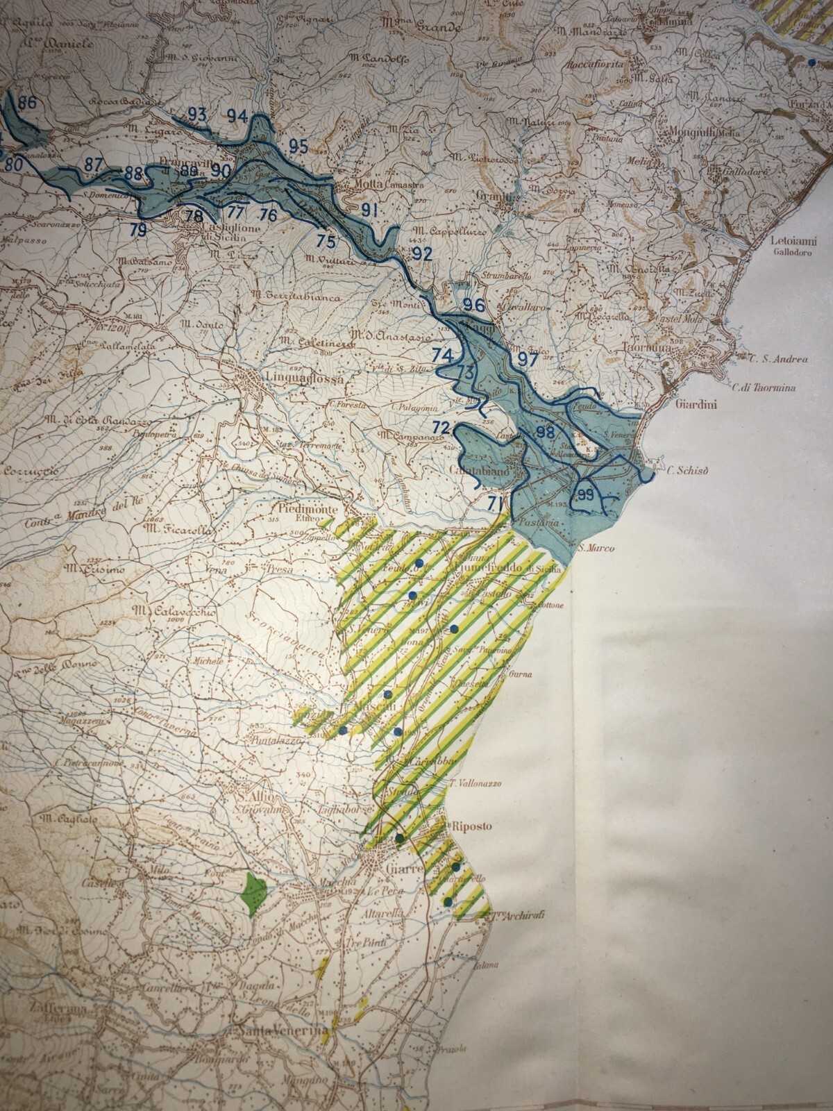 Idraulica, Irrigazioni, Servizio Idrografico: Monte Etna, Alcantara E Taormina. Mappa