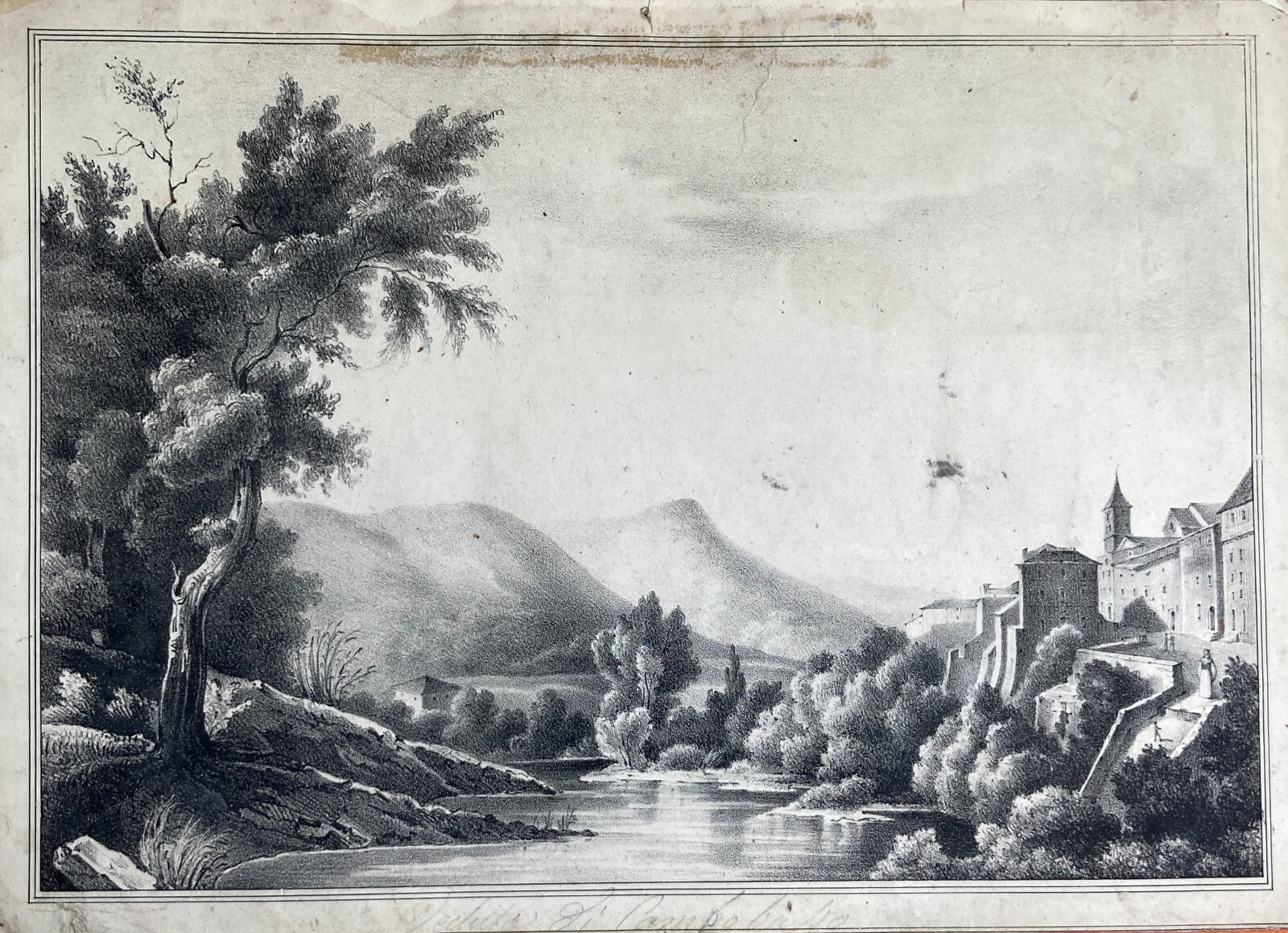 Dintorni Di Campobasso: Antica Veduta Paesaggistica Panoramica