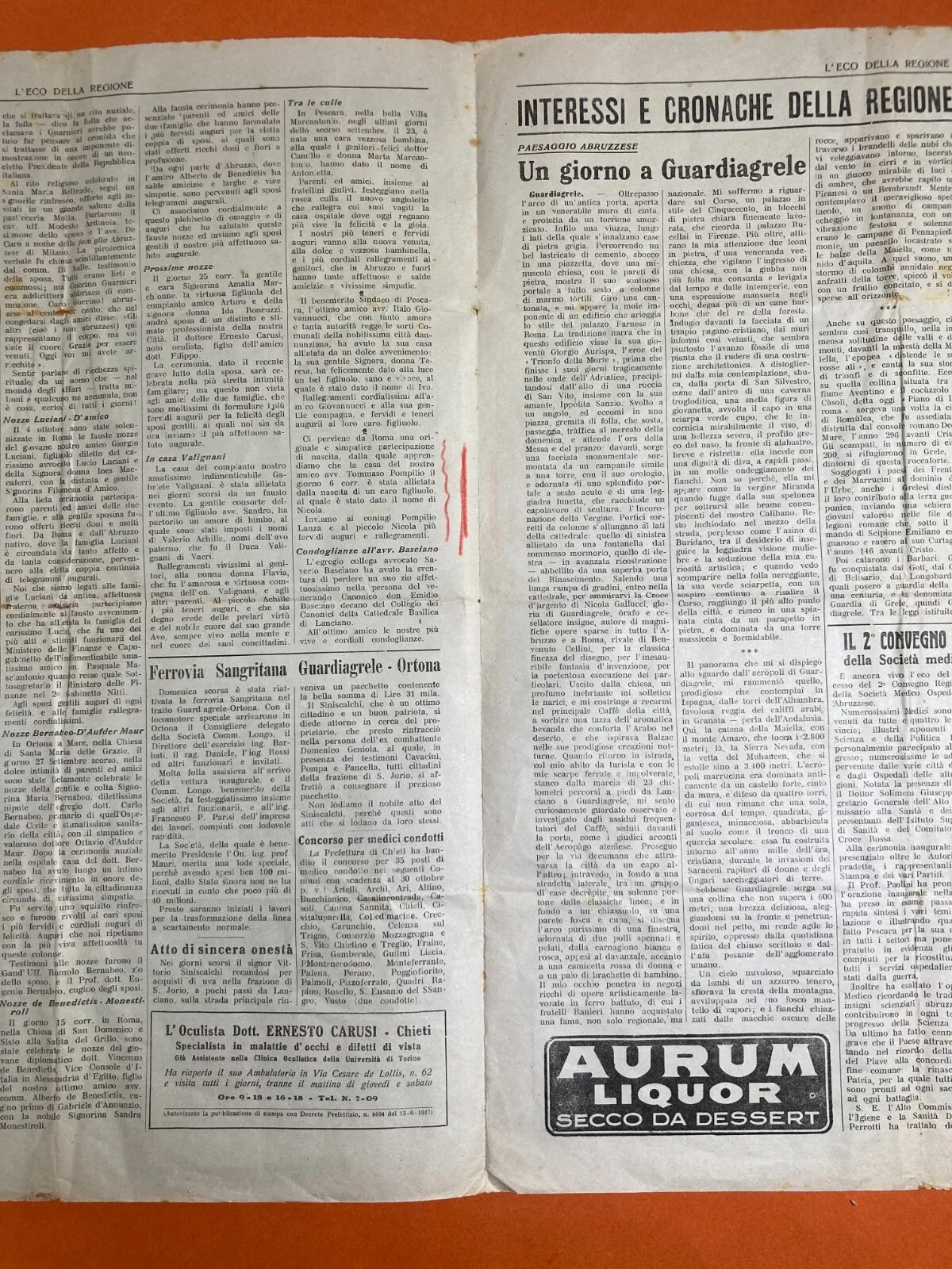 L'Eco della Regione: Settimanale di Cronaca Abruzzese (19 22 Ottobre 1947)