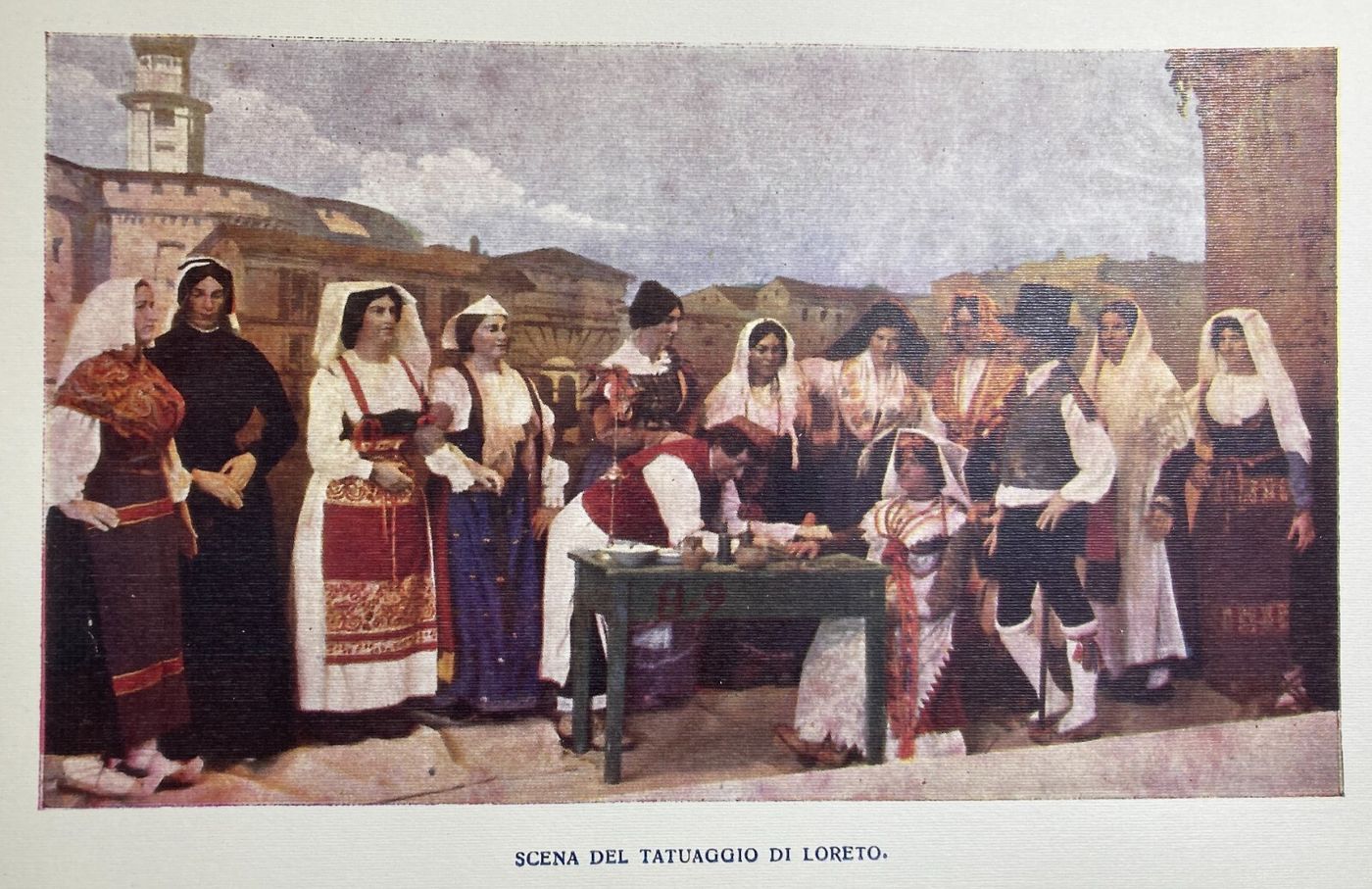 Arte, Folklore E Tatuaggi A Loreto, Marche. Grande Stampa A Colori, Rara Riedizione.