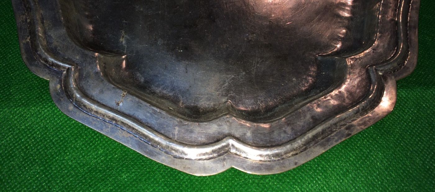 Araldica: Interessante Argenteria Di Famiglia. Decorativo Piatto Ovale Con V Coronata