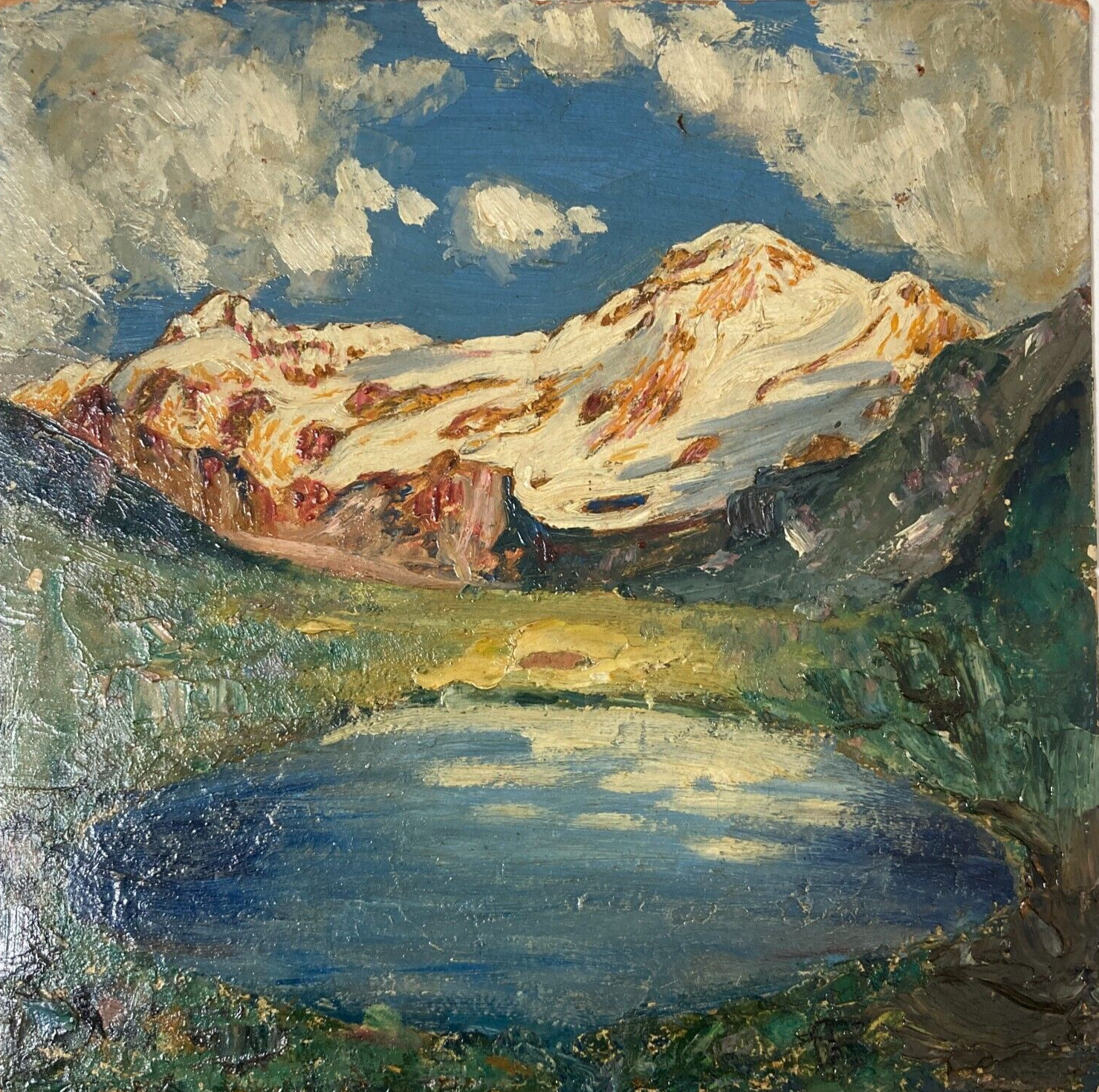 Arte Del '900: Suggestiva Veduta Montana. Opera Materica