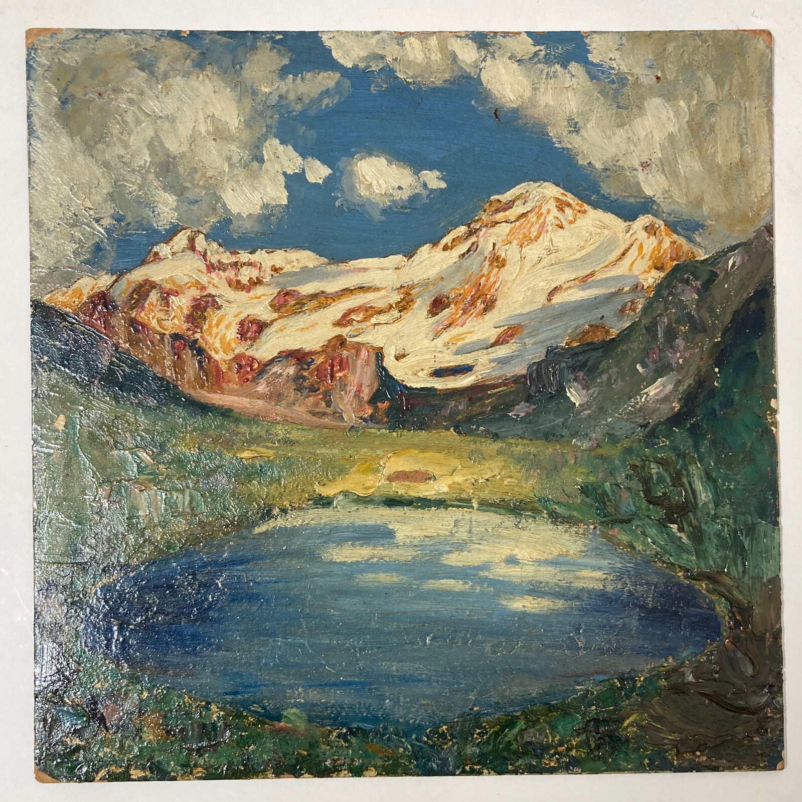 Arte Del '900: Suggestiva Veduta Montana. Opera Materica