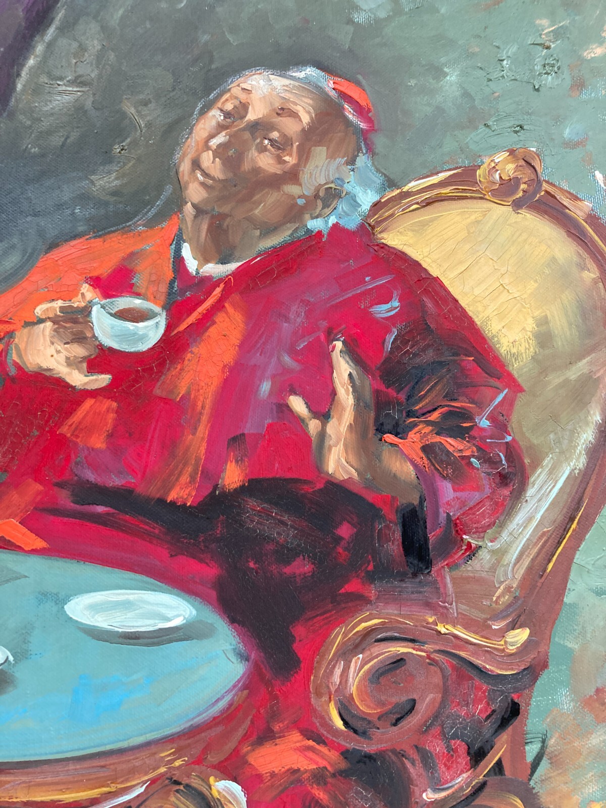 Arte, Piacevole Scena Galante Con Un Alto Prelato. Artista: Nino Salvadori