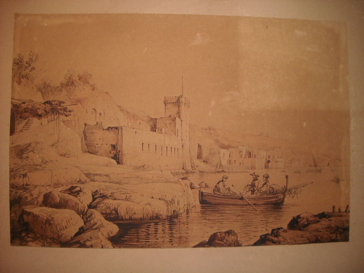 Arte Napoletana Dell'800: Posillipo, Veduta Panoramica Di Carelli