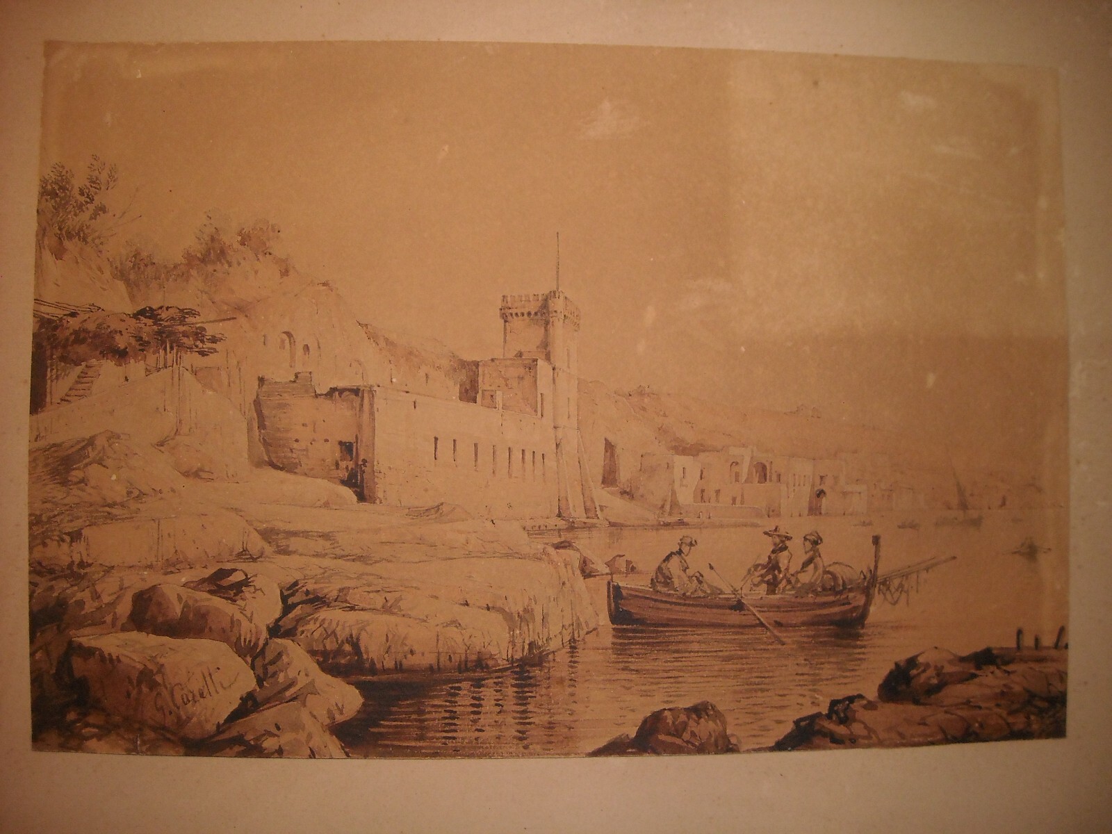 Arte Napoletana Dell'800: Posillipo, Veduta Panoramica Di Carelli