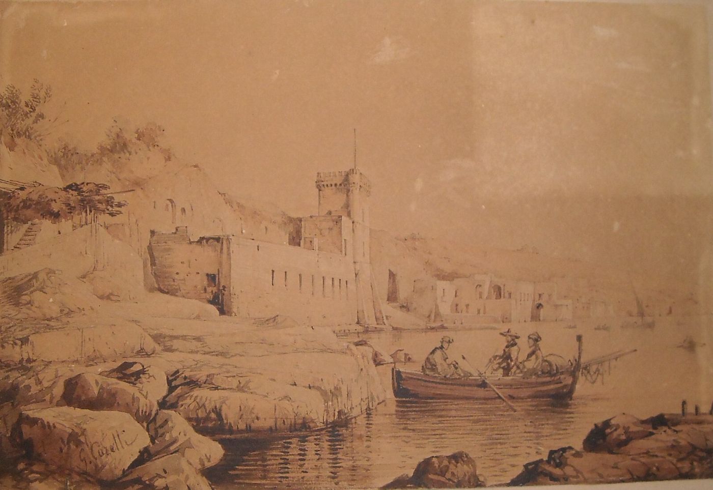 Arte Napoletana Dell'800: Posillipo, Veduta Panoramica Di Carelli