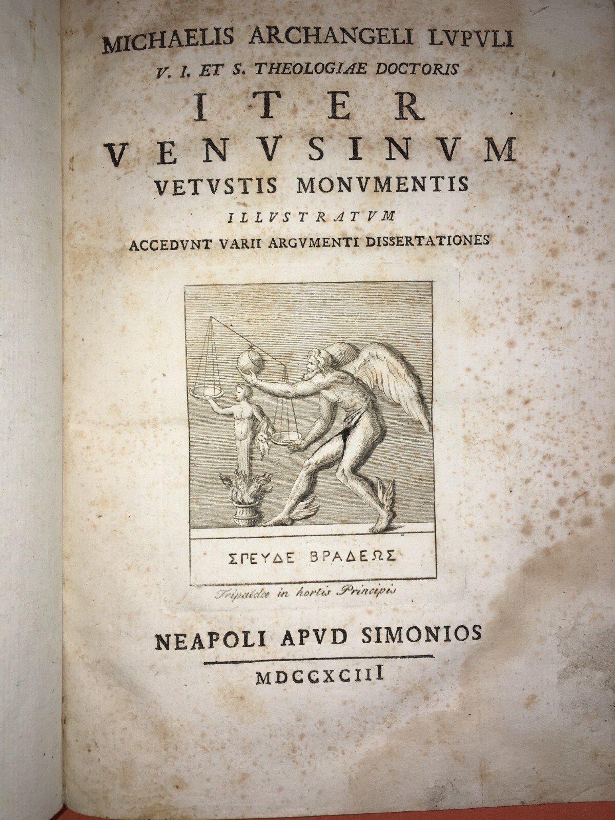 Antica Storia Locale: Michaelis Archangeli Lupuli, Iter Venusinum, 1793